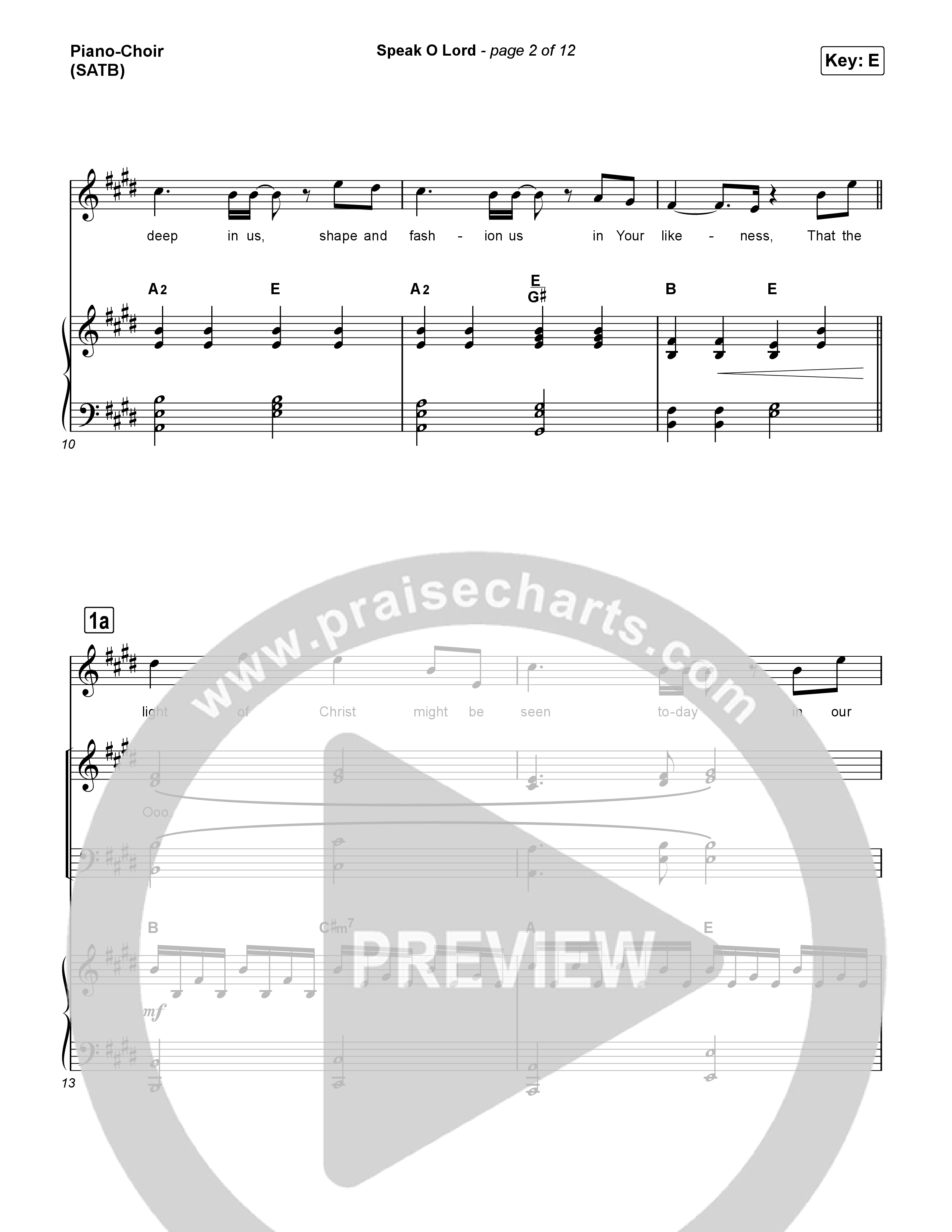 Speak O Lord Piano/Vocal Pack (Shane & Shane)