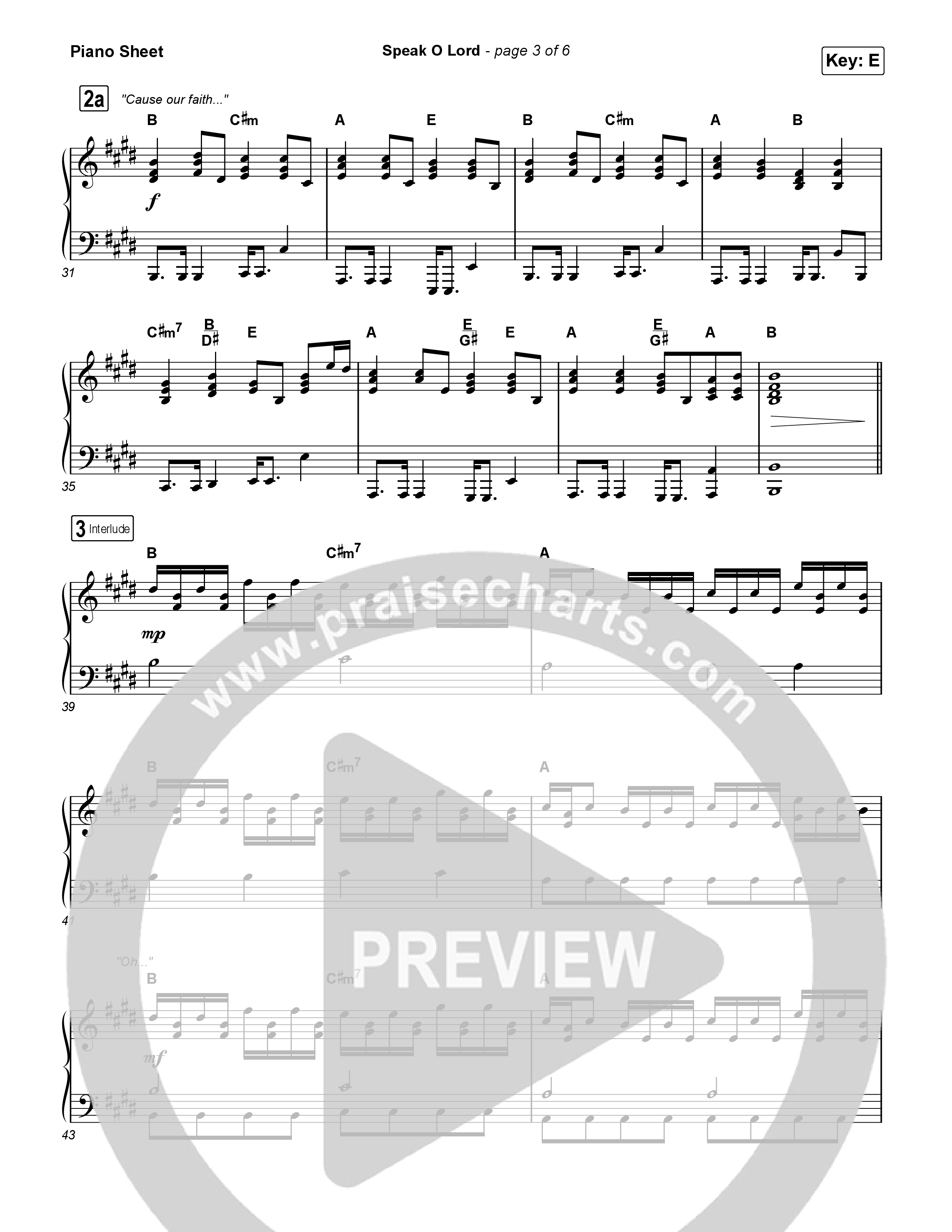 Speak O Lord Piano Sheet (Shane & Shane)