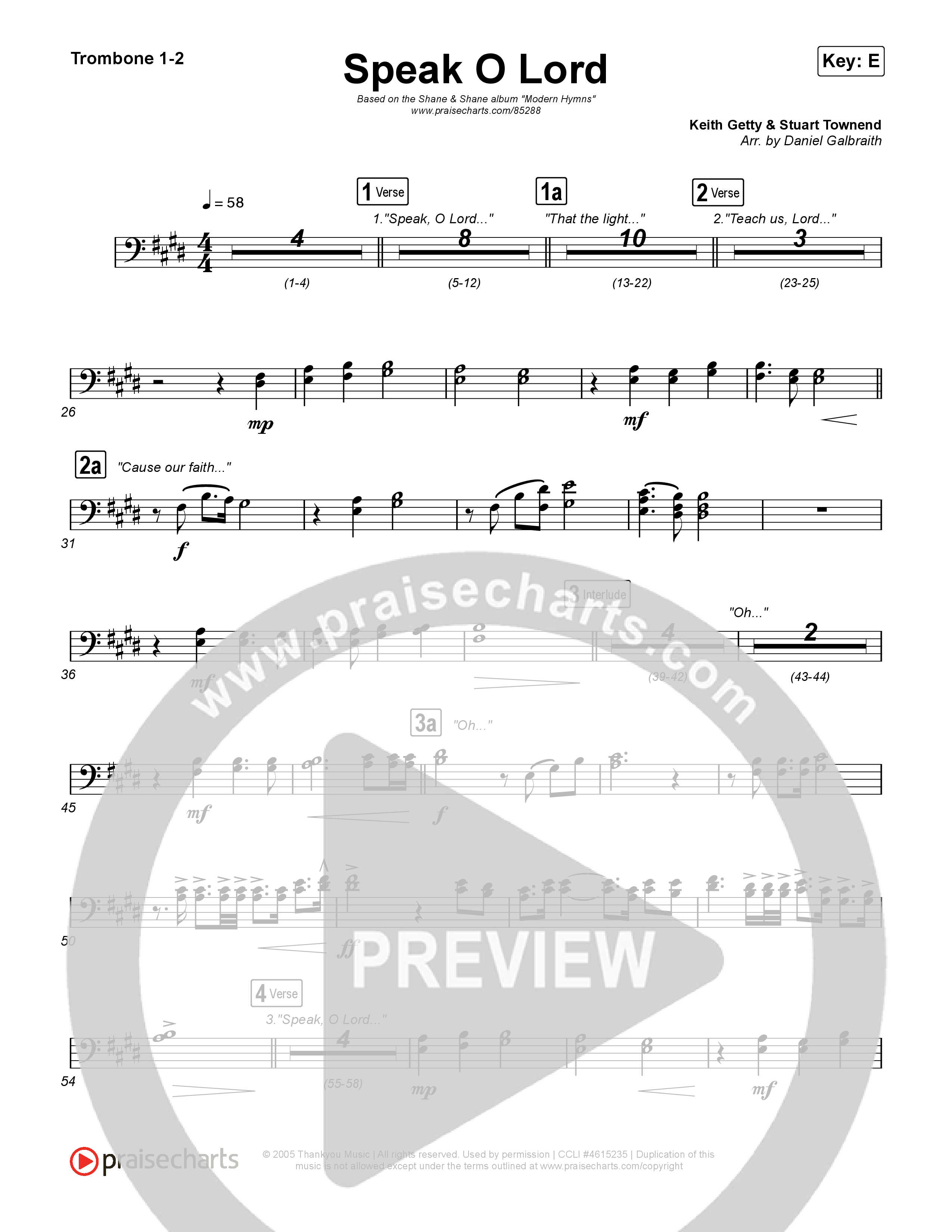 Speak O Lord Trombone 1,2 (Shane & Shane)