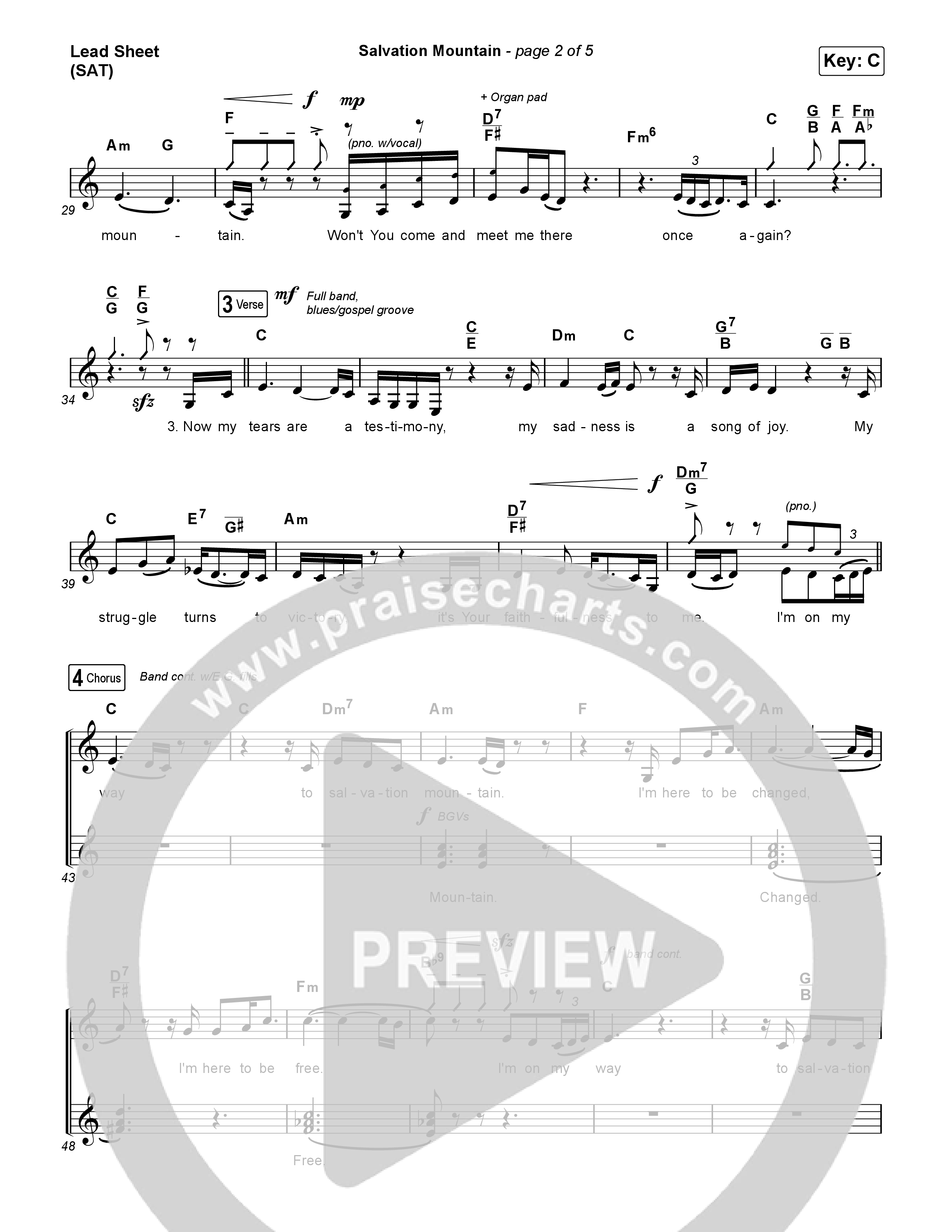 Salvation Mountain Lead Sheet (SAT) (Lauren Daigle)