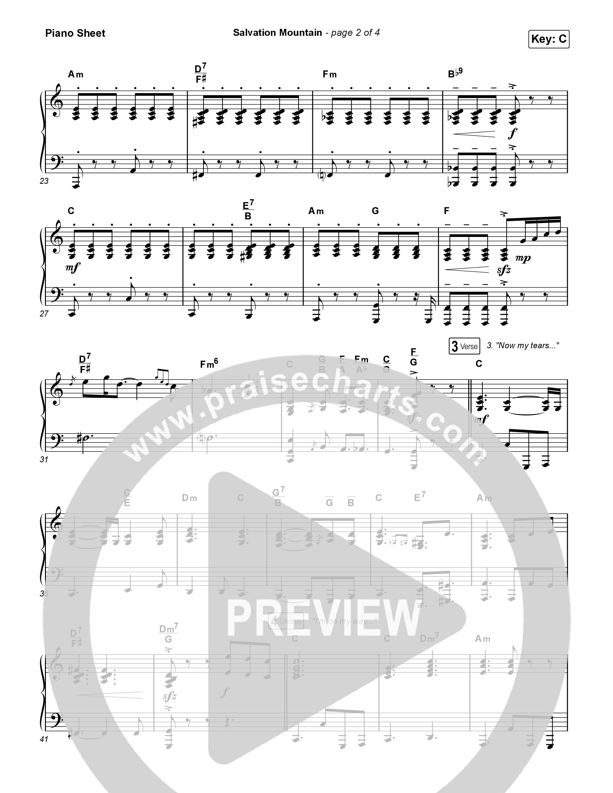 Salvation Mountain Piano Sheet (Lauren Daigle)