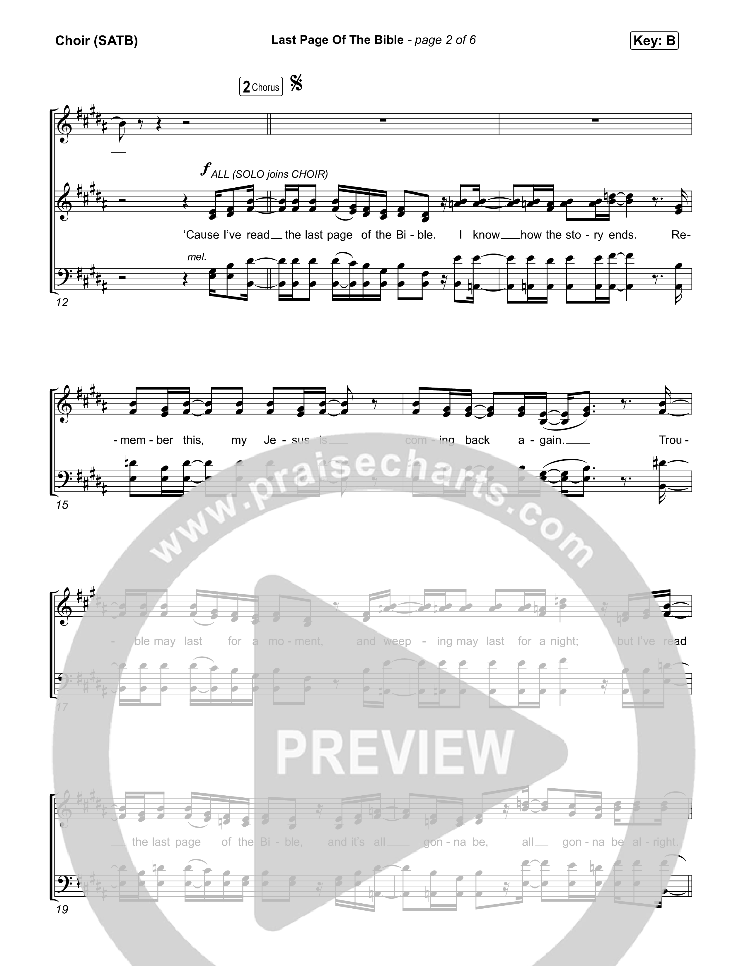 Last Page Of The Bible Choir Sheet (SATB) (Matthew West)