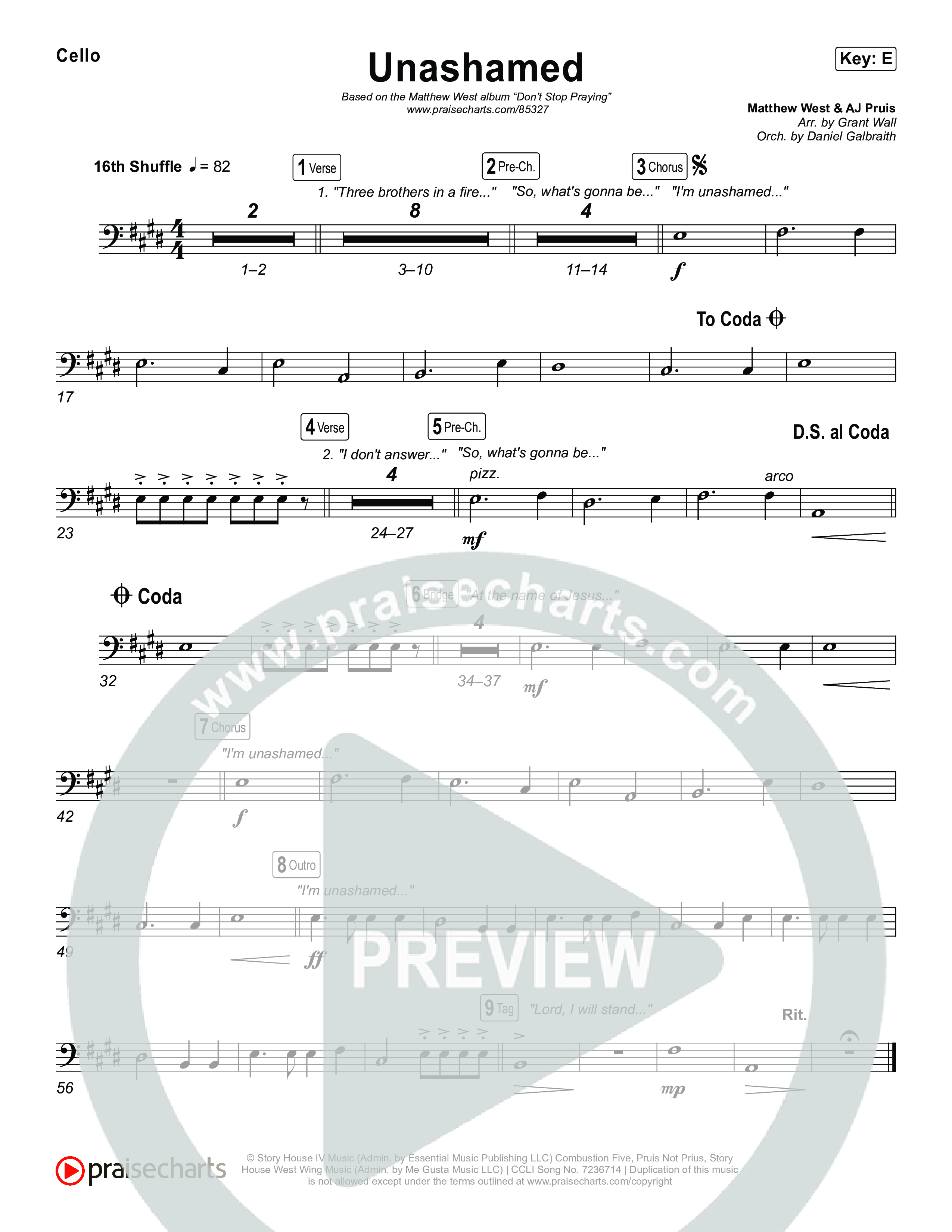 Unashamed Cello (Matthew West)