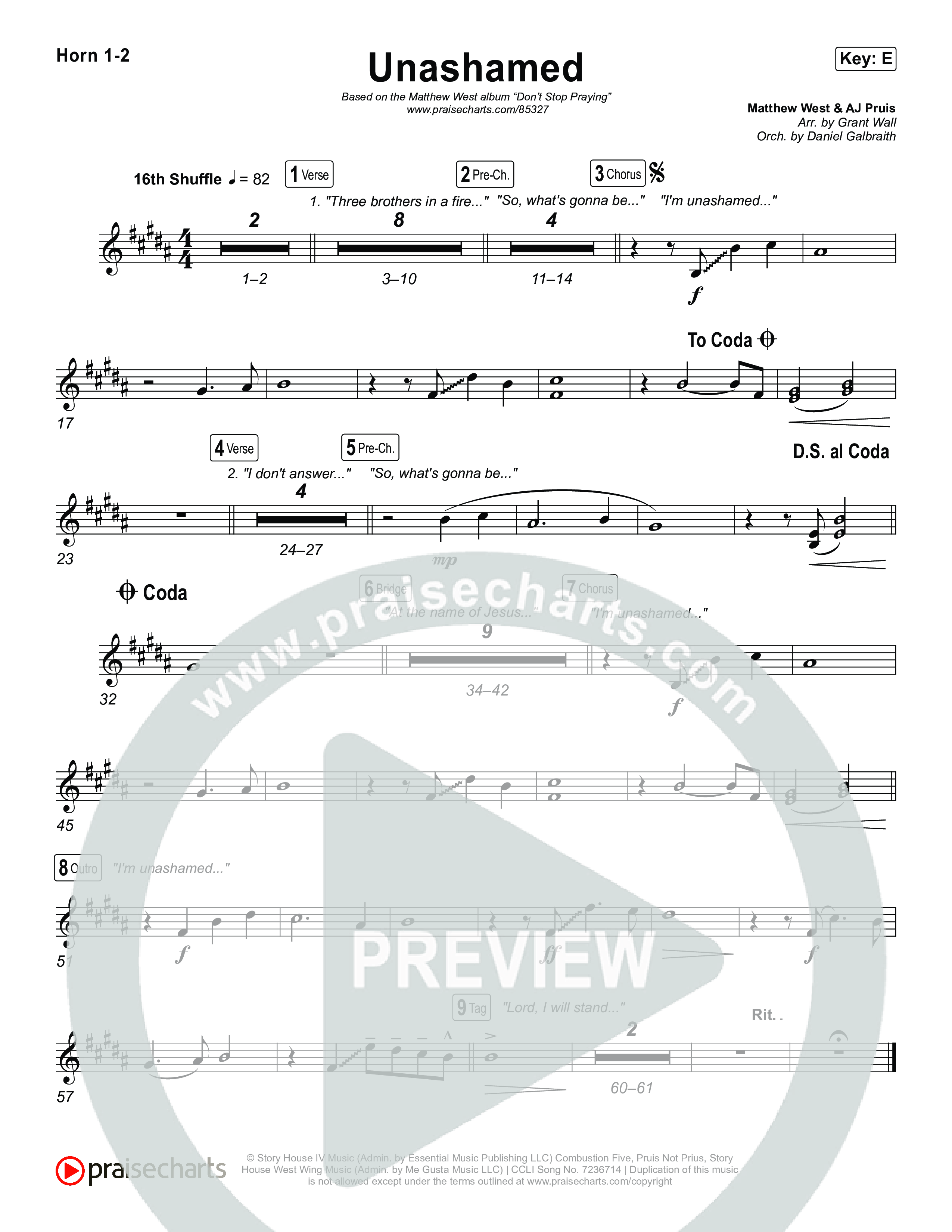 Unashamed Brass Pack (Matthew West)