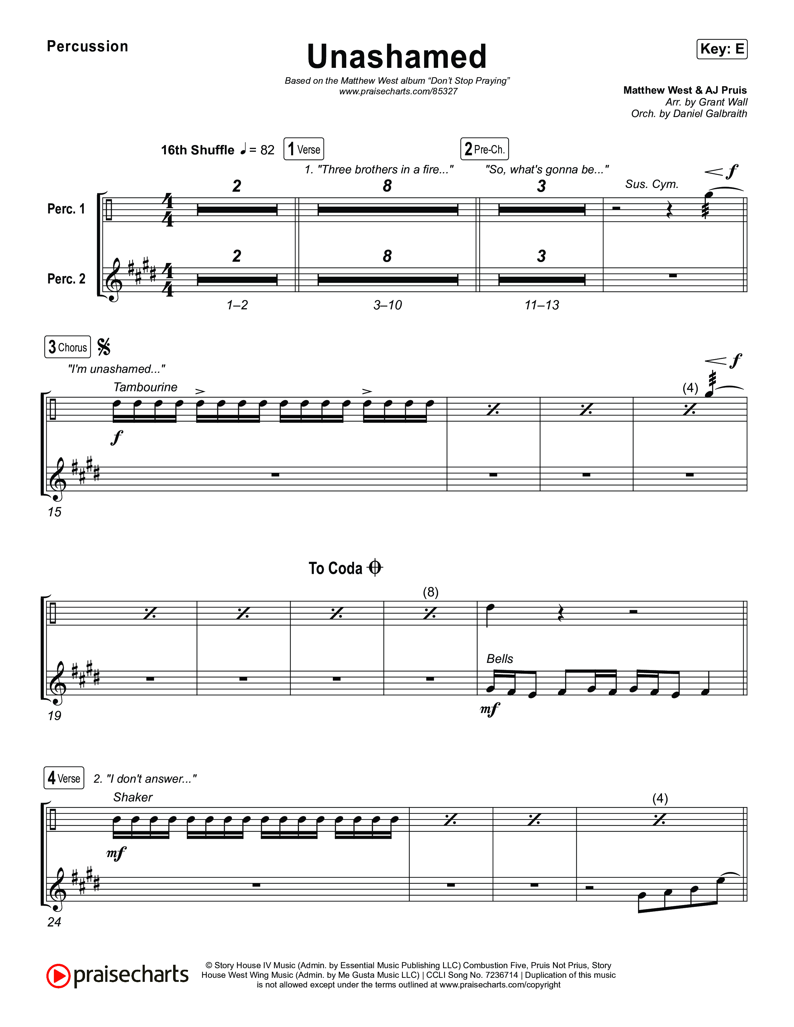 Unashamed Percussion (Matthew West)