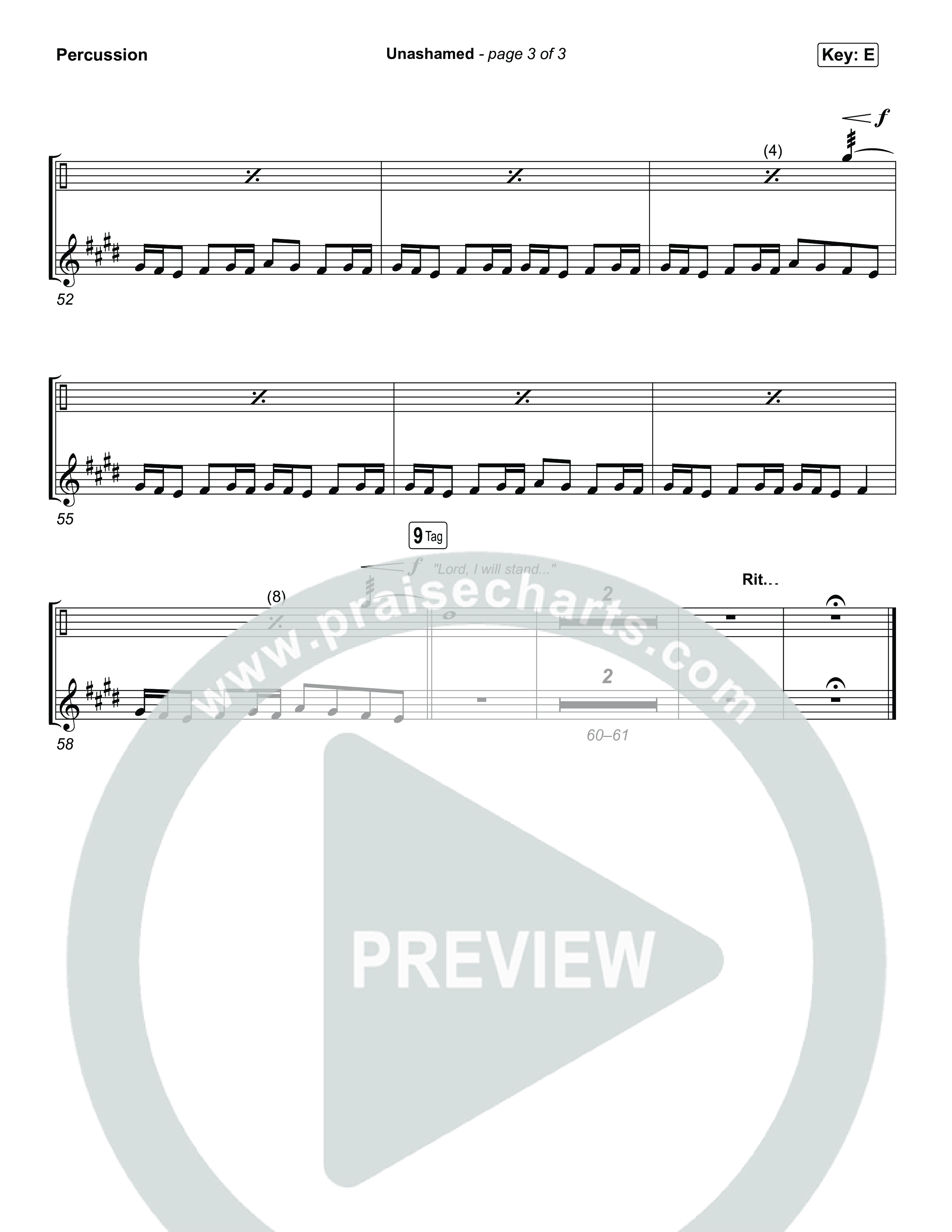 Unashamed Percussion (Matthew West)