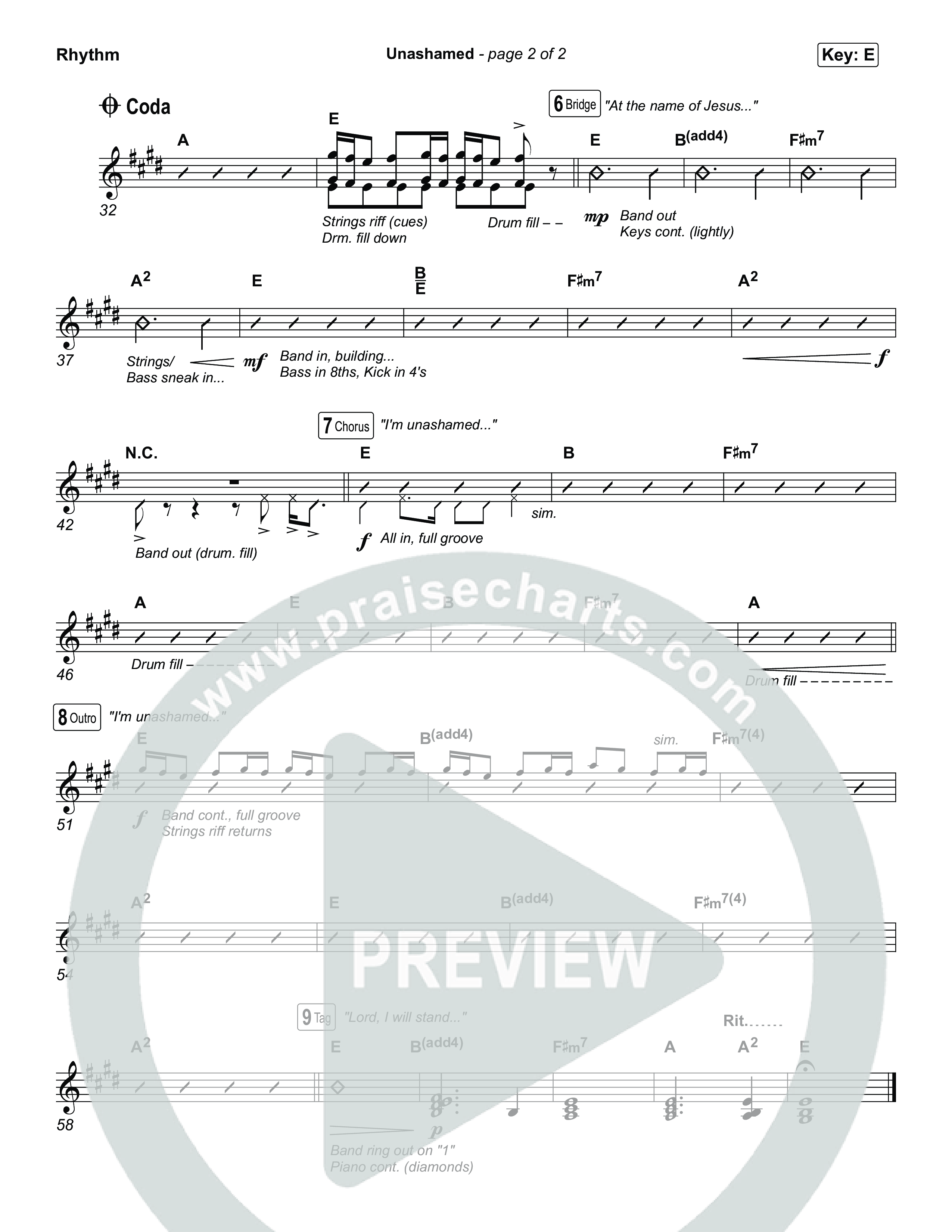 Unashamed Rhythm Chart (Matthew West)