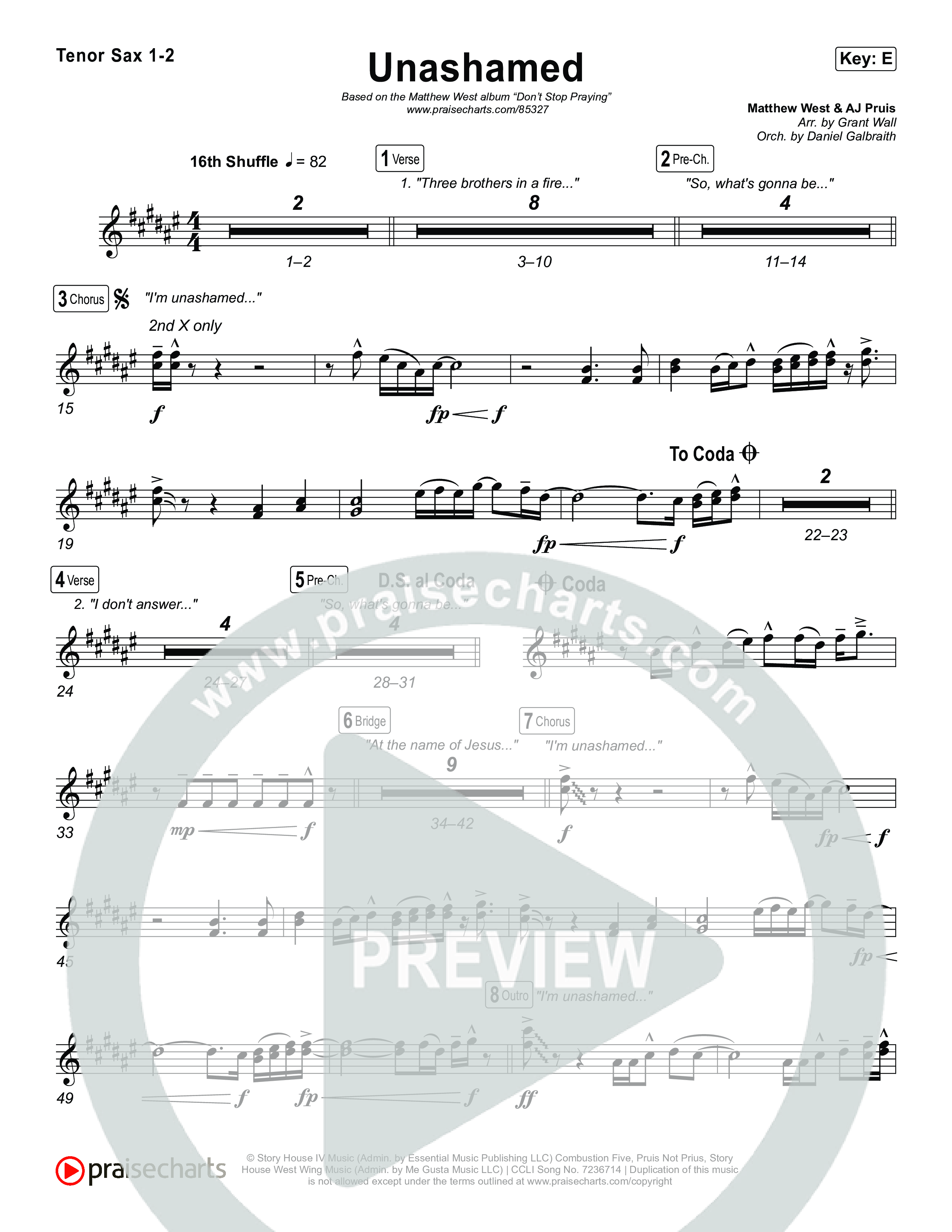 Unashamed Sax Pack (Matthew West)