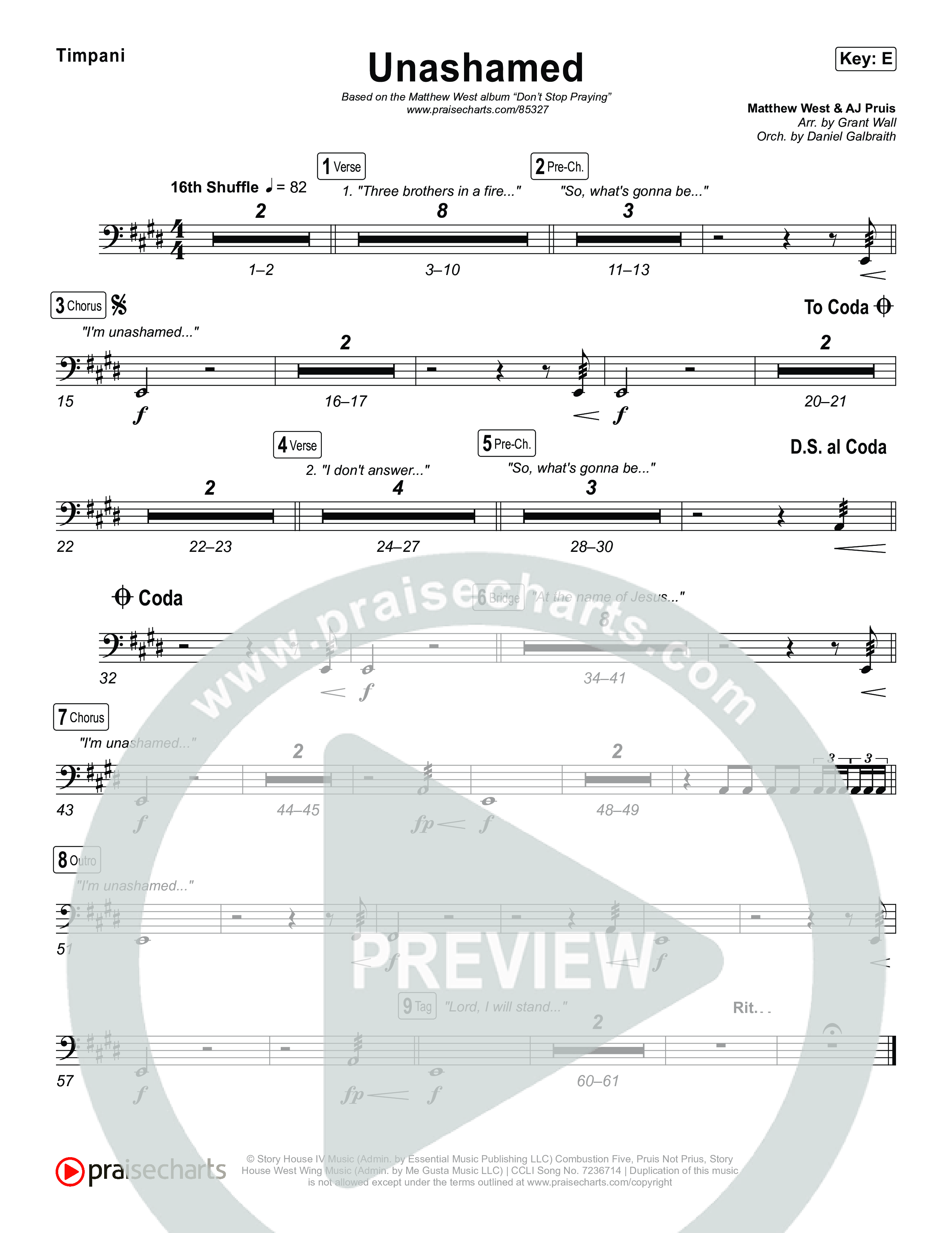 Unashamed Timpani (Matthew West)