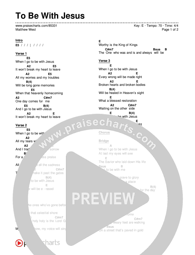To Be With Jesus Chords & Lyrics (Matthew West)