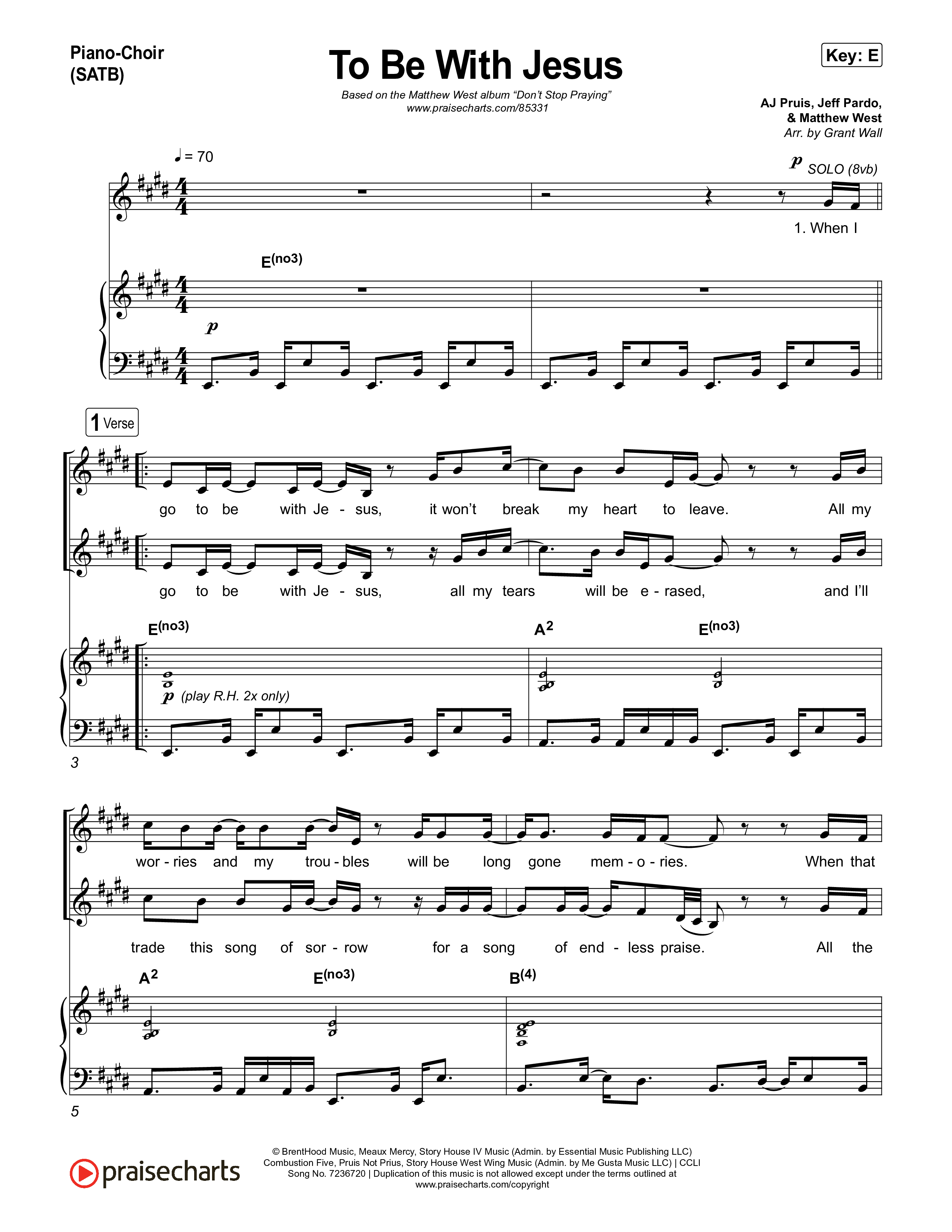 To Be With Jesus Piano/Vocal Pack (Matthew West)