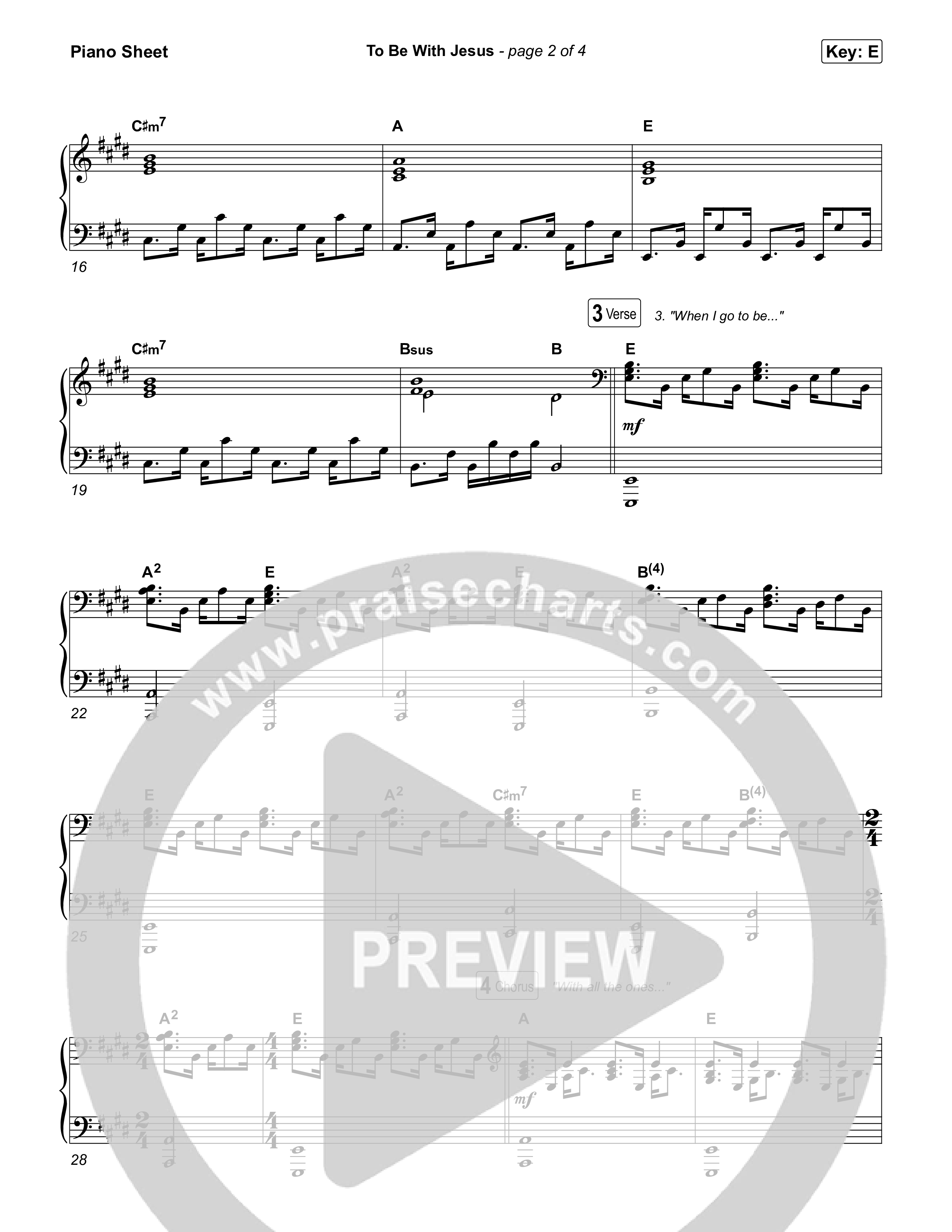 To Be With Jesus Piano Sheet (Matthew West)