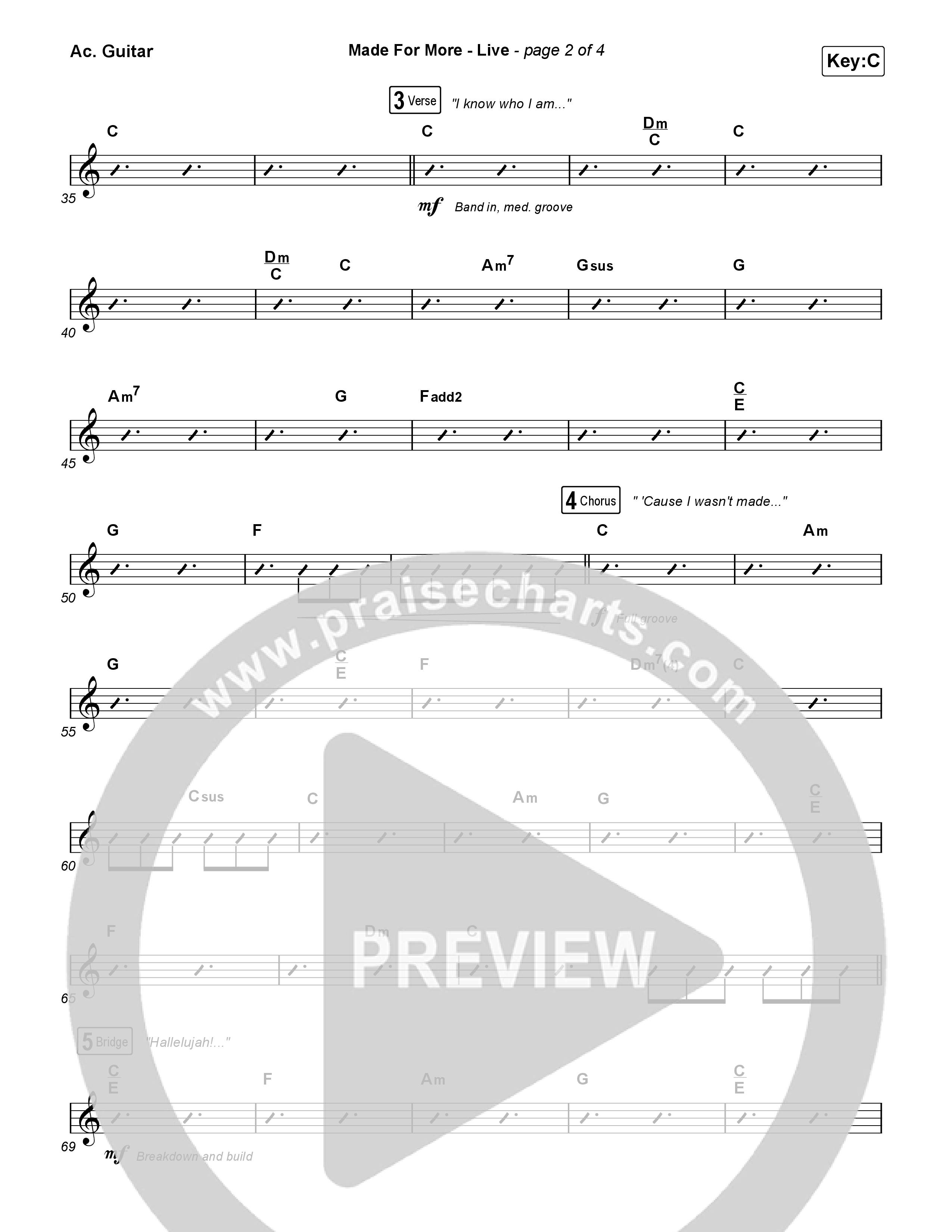 Made For More (Live) Acoustic Guitar (Bethel Music / Jenn Johnson / Josh Baldwin)