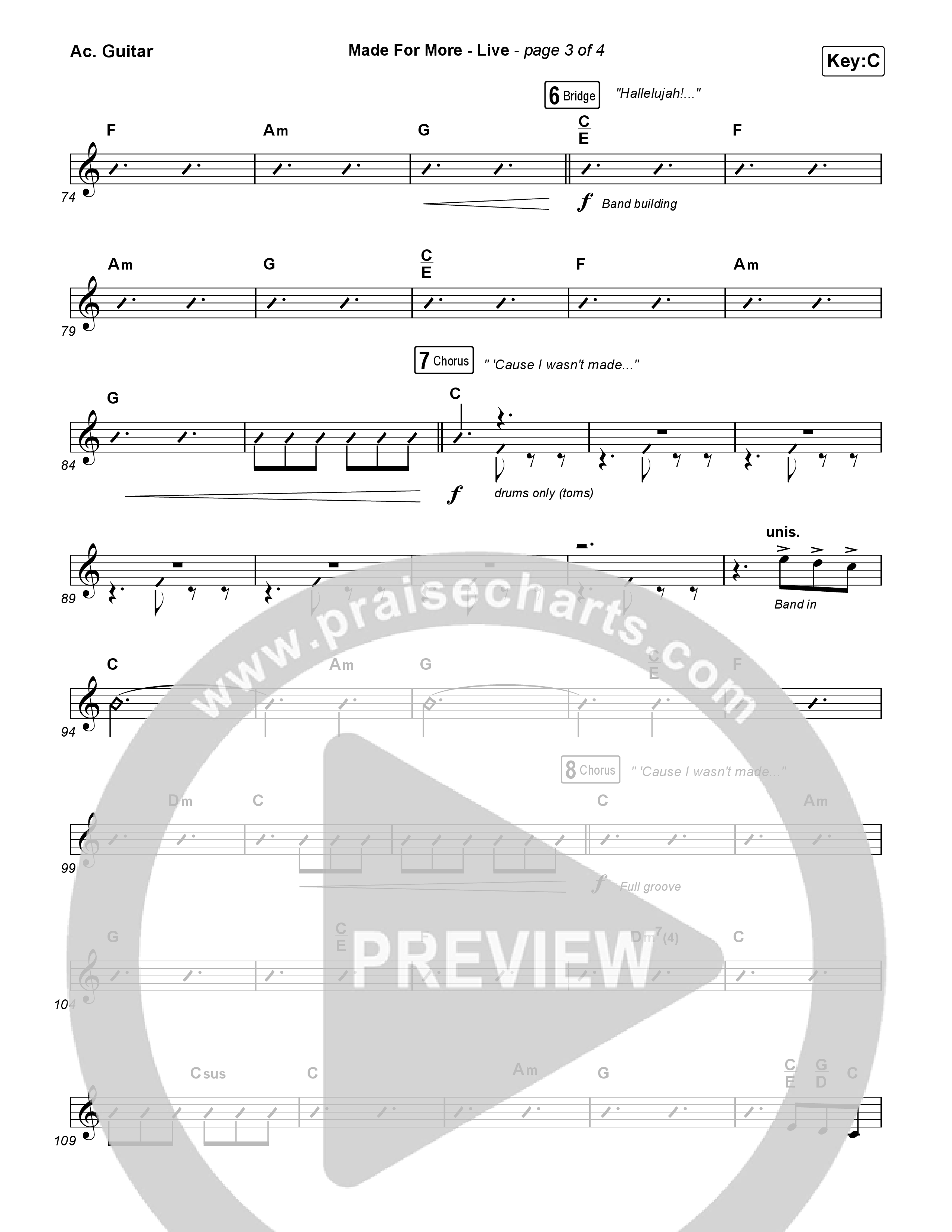 Made For More (Live) Acoustic Guitar (Bethel Music / Jenn Johnson / Josh Baldwin)