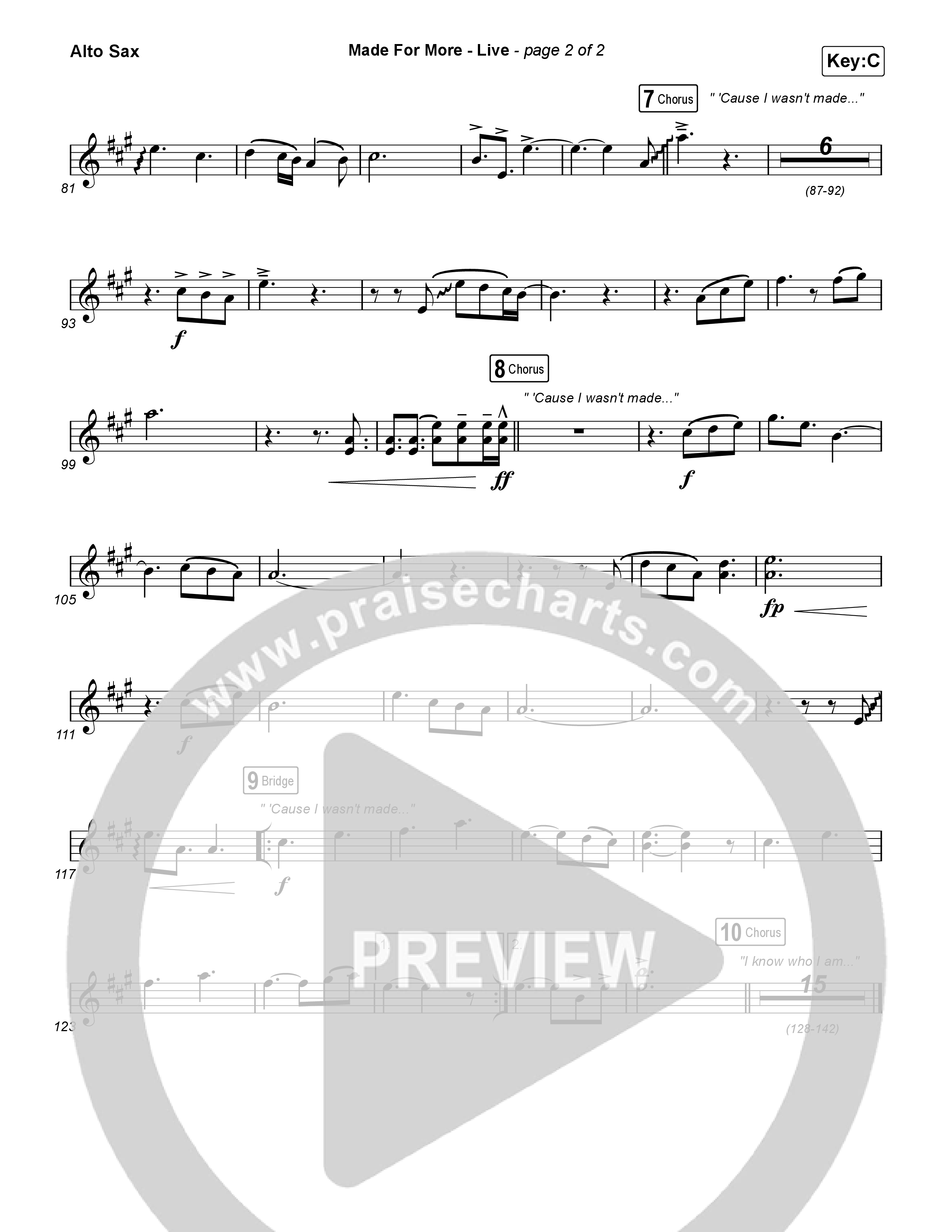 Made For More (Live) Sax Pack (Bethel Music / Jenn Johnson / Josh Baldwin)