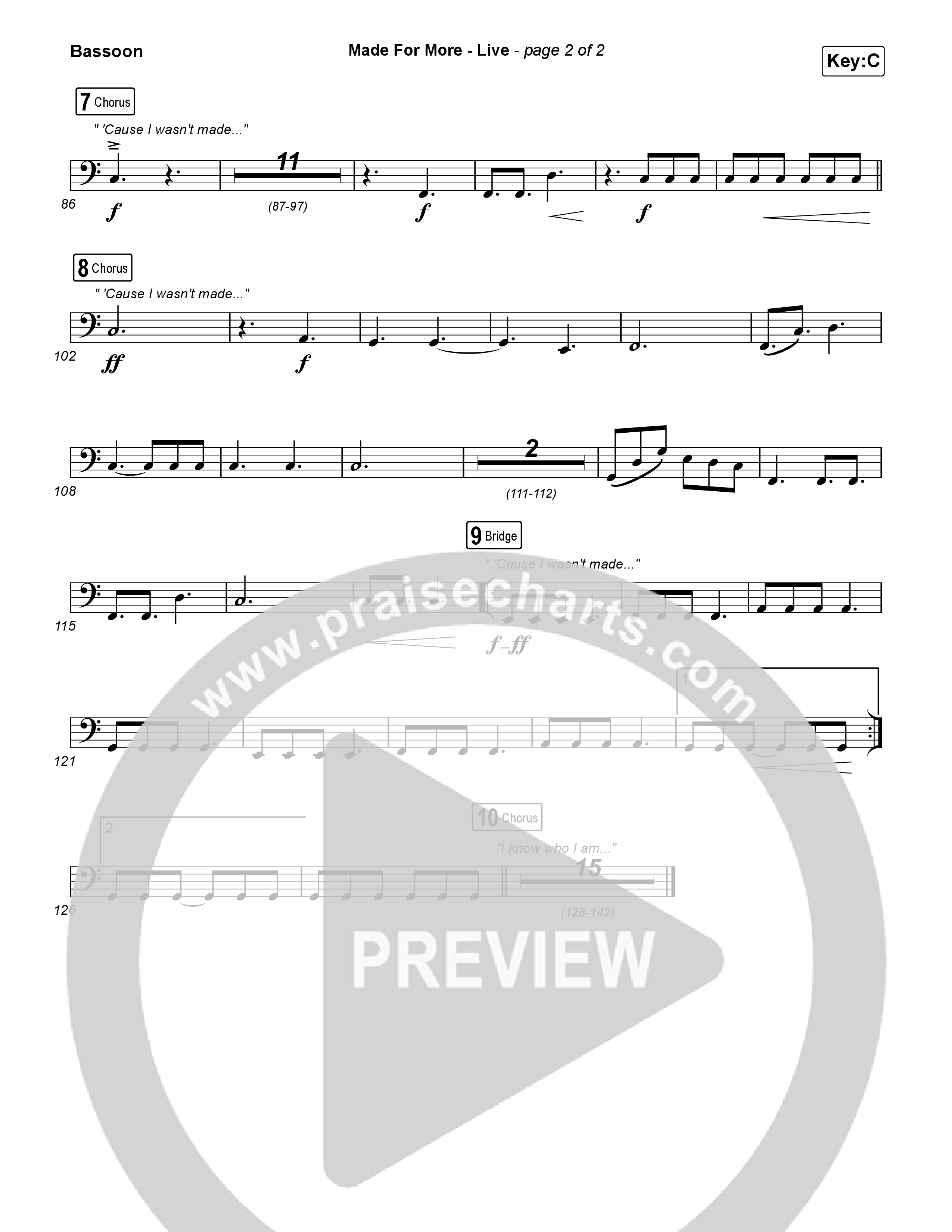 Made For More (Live) Bassoon (Bethel Music / Jenn Johnson / Josh Baldwin)