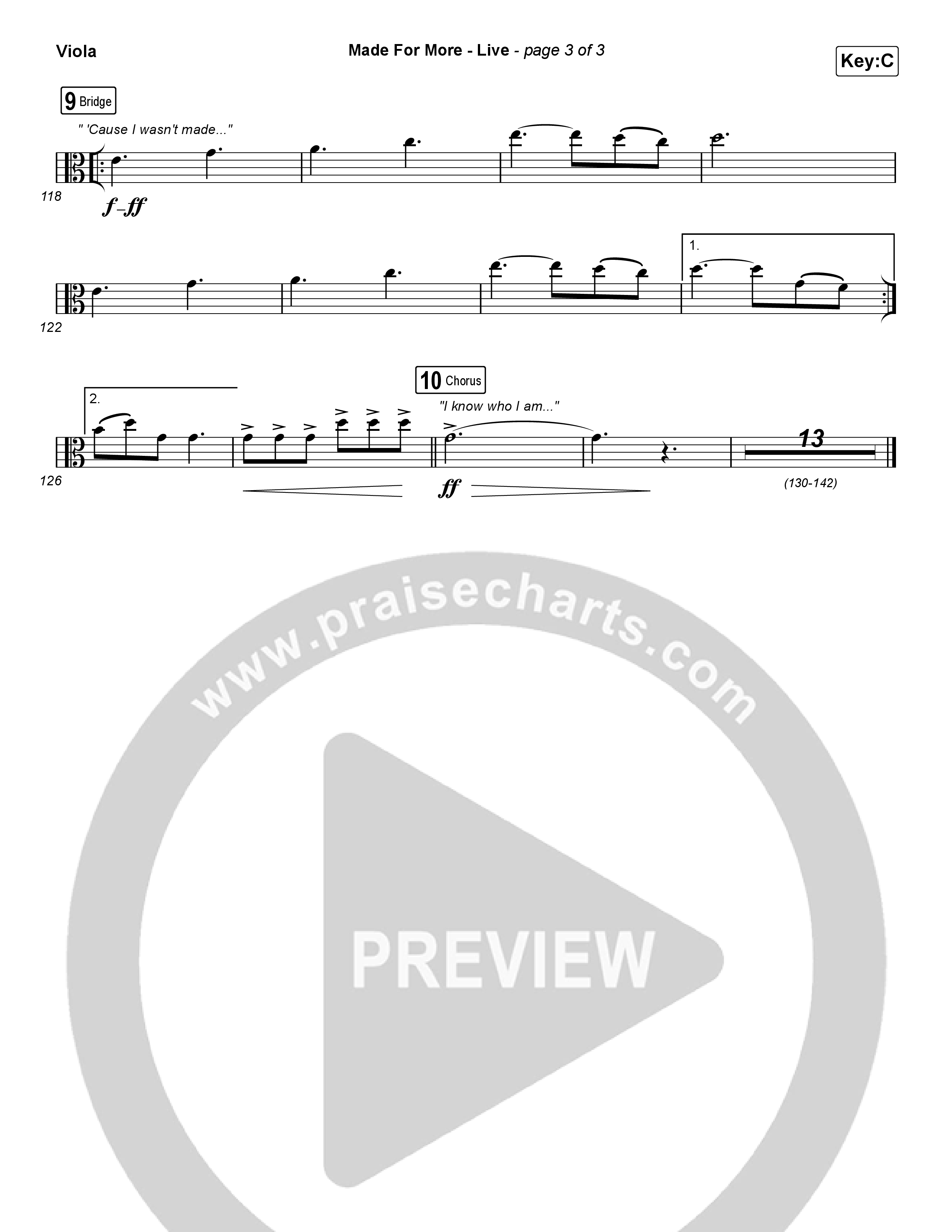 Made For More (Live) Viola (Bethel Music / Jenn Johnson / Josh Baldwin)