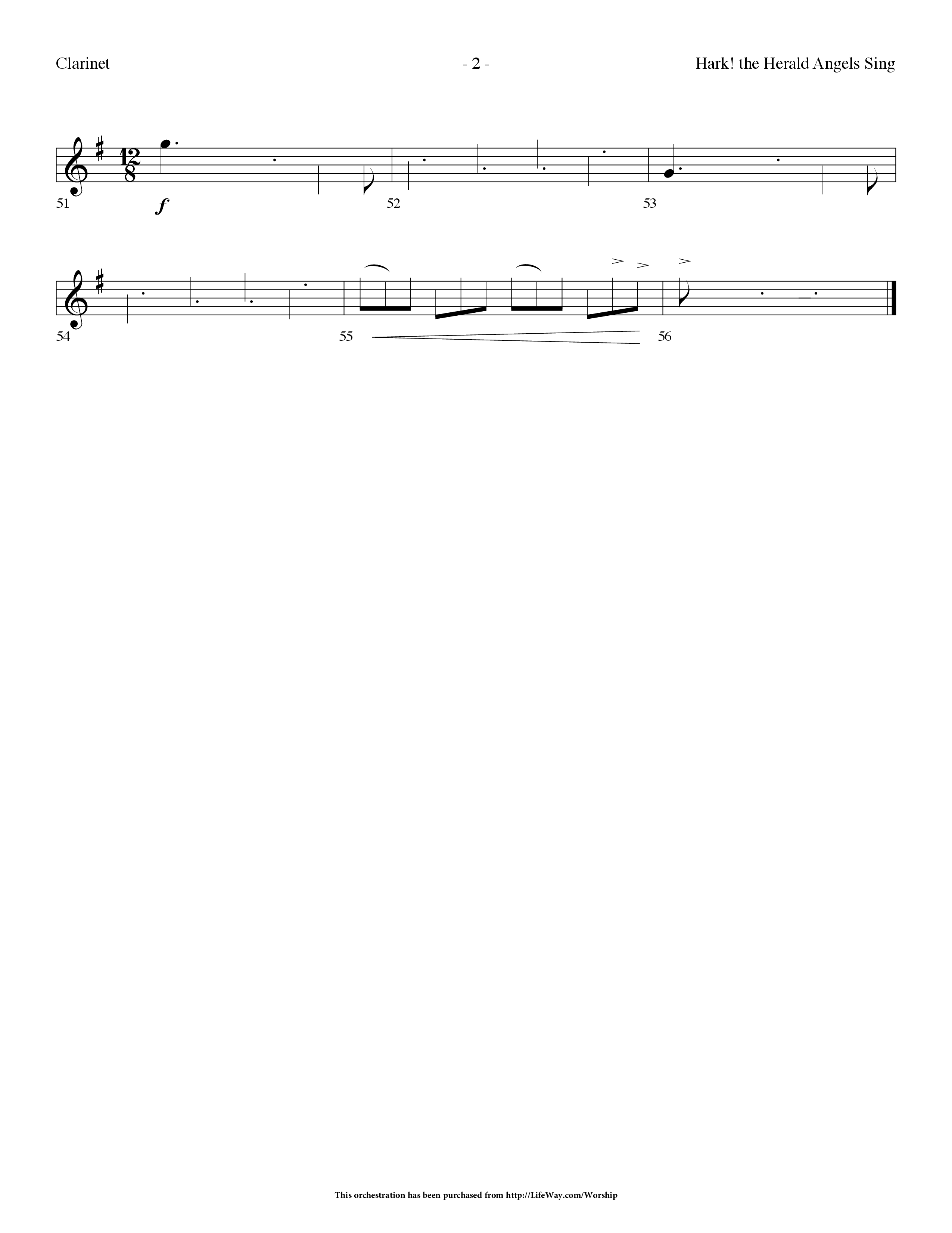 Hark The Herald Angels Sing (Choral Anthem SATB) Clarinet (Lifeway Choral / Arr. Dennis Allen)