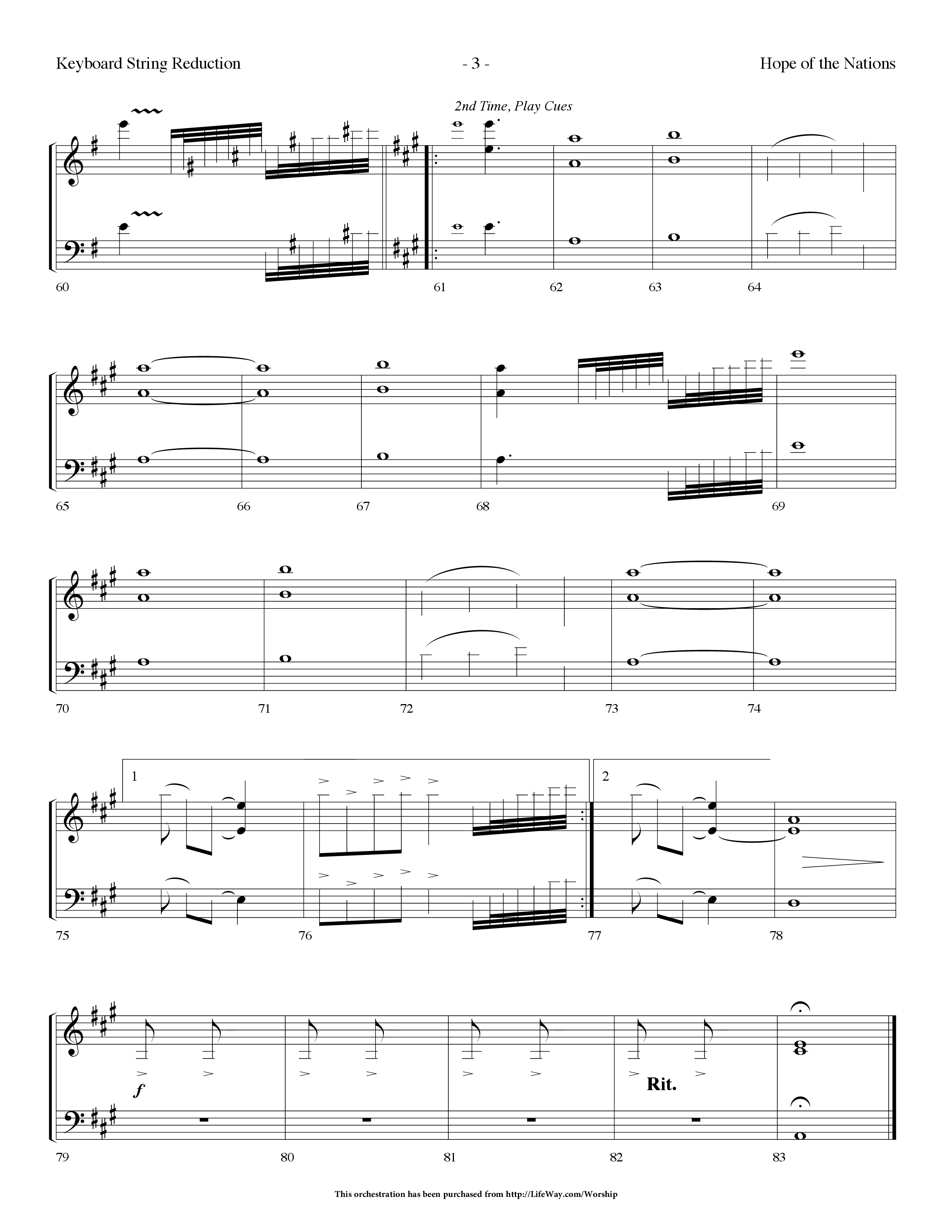 Hope Of The Nations (Choral Anthem SATB) String Reduction (Lifeway Choral / Arr. Dennis Allen)