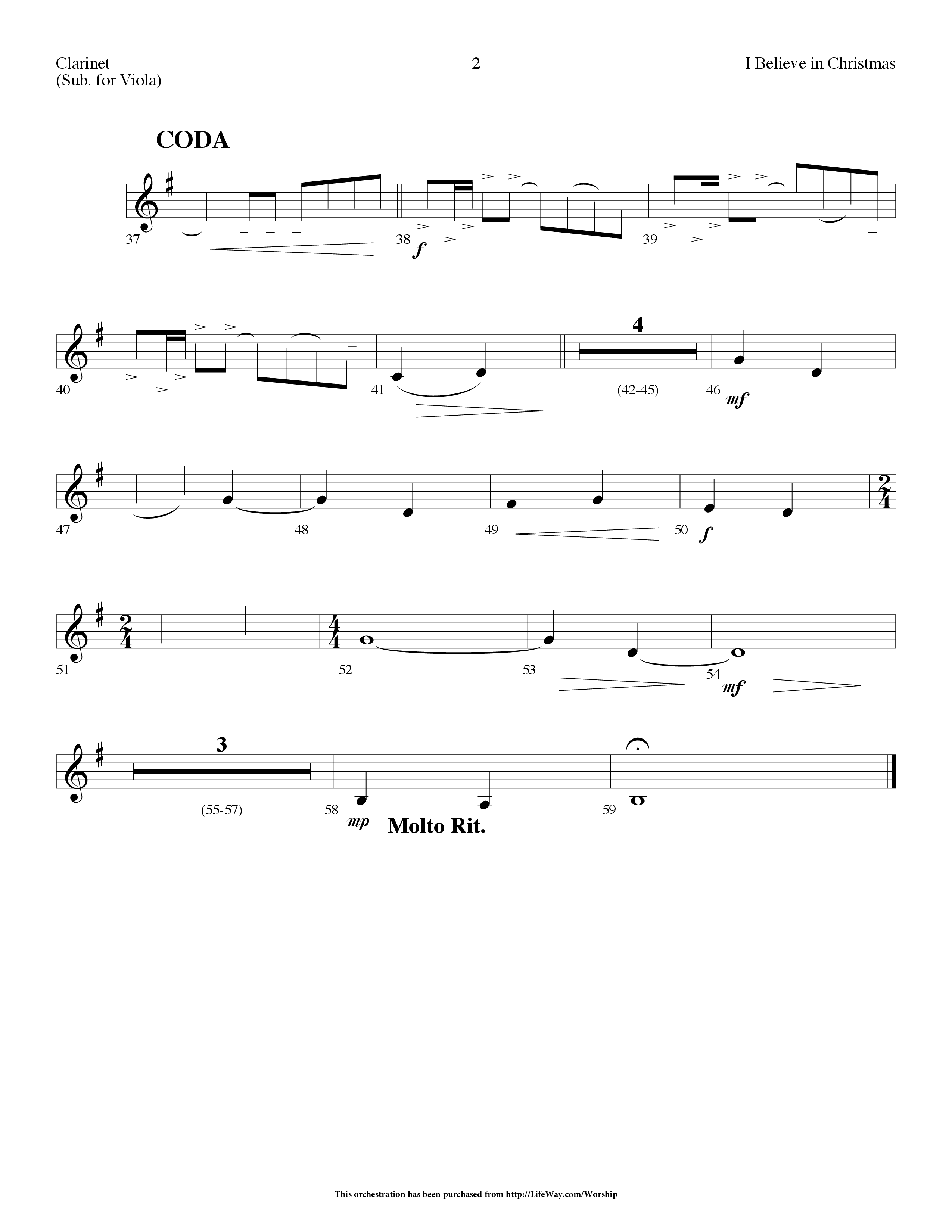 I Believe In Christmas (Choral Anthem SATB) Clarinet (Lifeway Choral / Arr. Dennis Allen)