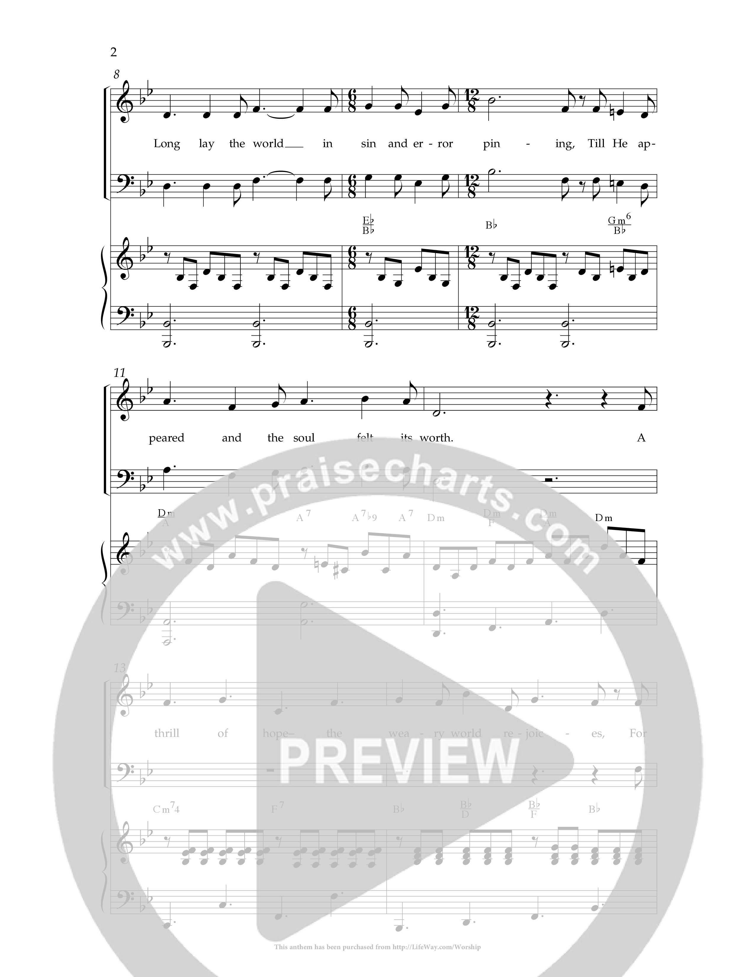 O Holy Night (Choral Anthem SATB) Anthem (SATB/Piano) (Lifeway Choral / Arr. Dennis Allen)