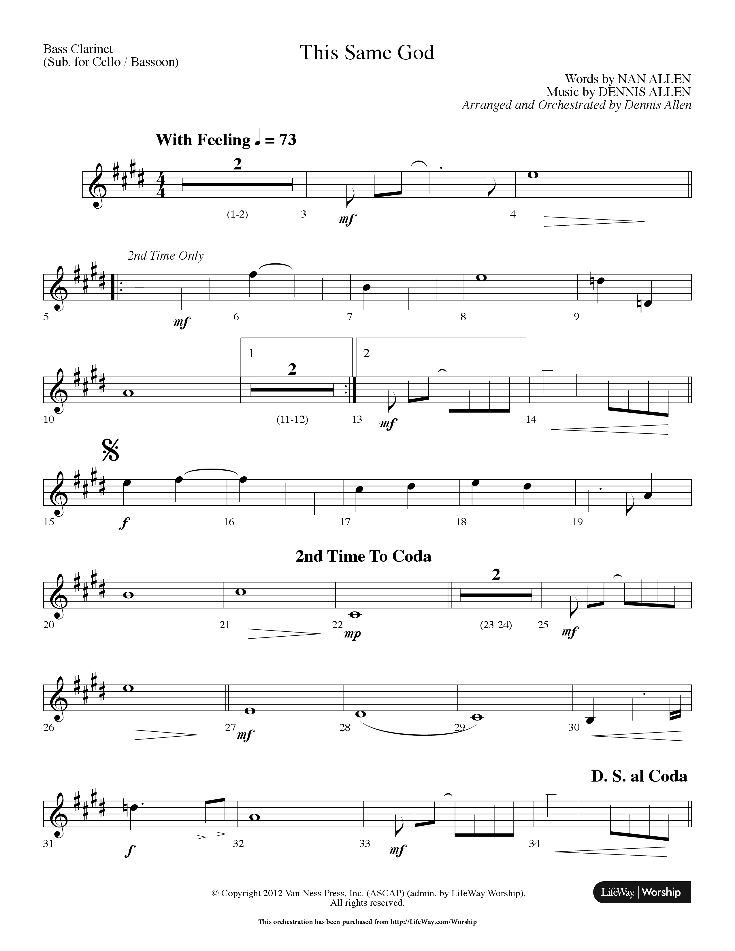 This Same God (Choral Anthem SATB) Bass Clarinet (Lifeway Choral / Arr. Dennis Allen)