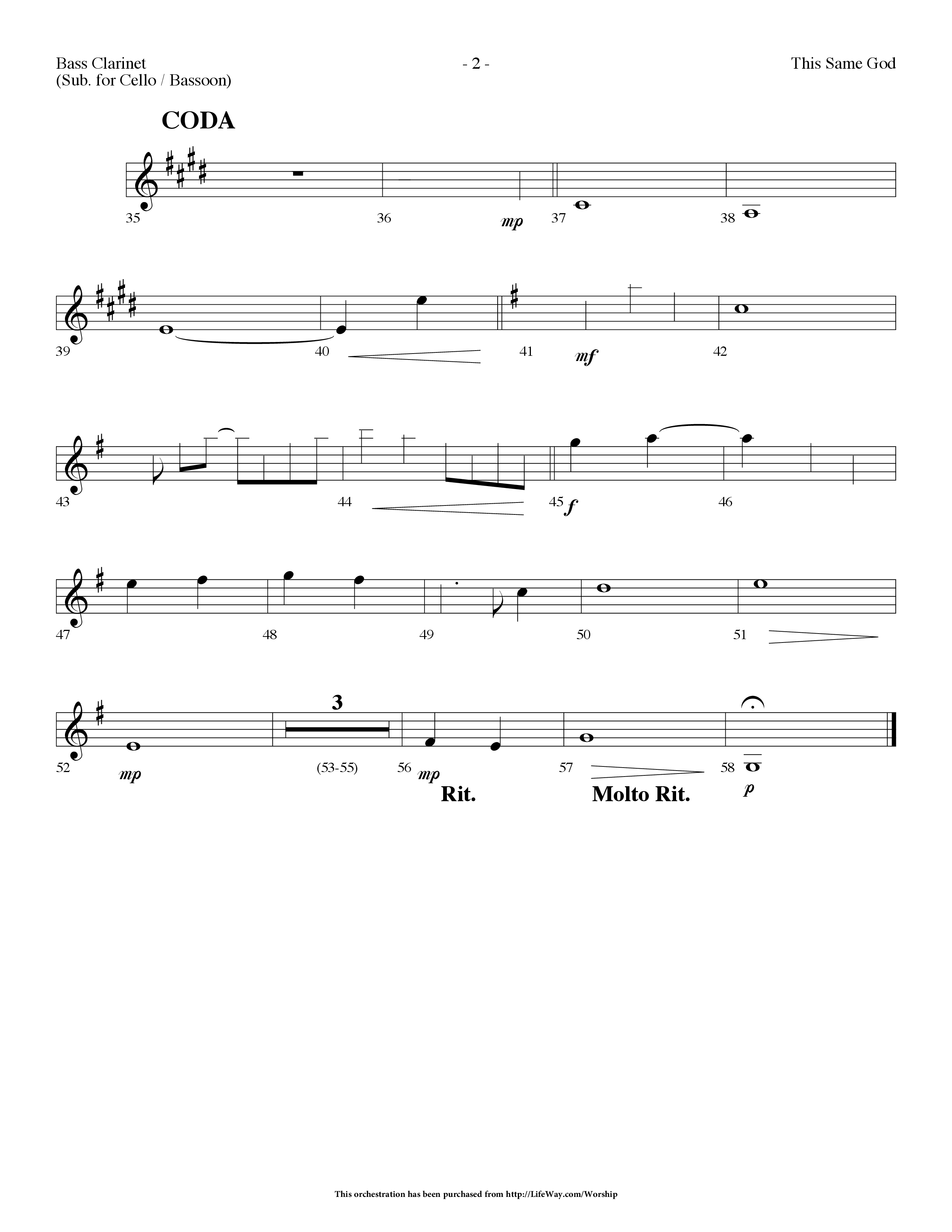 This Same God (Choral Anthem SATB) Bass Clarinet (Lifeway Choral / Arr. Dennis Allen)