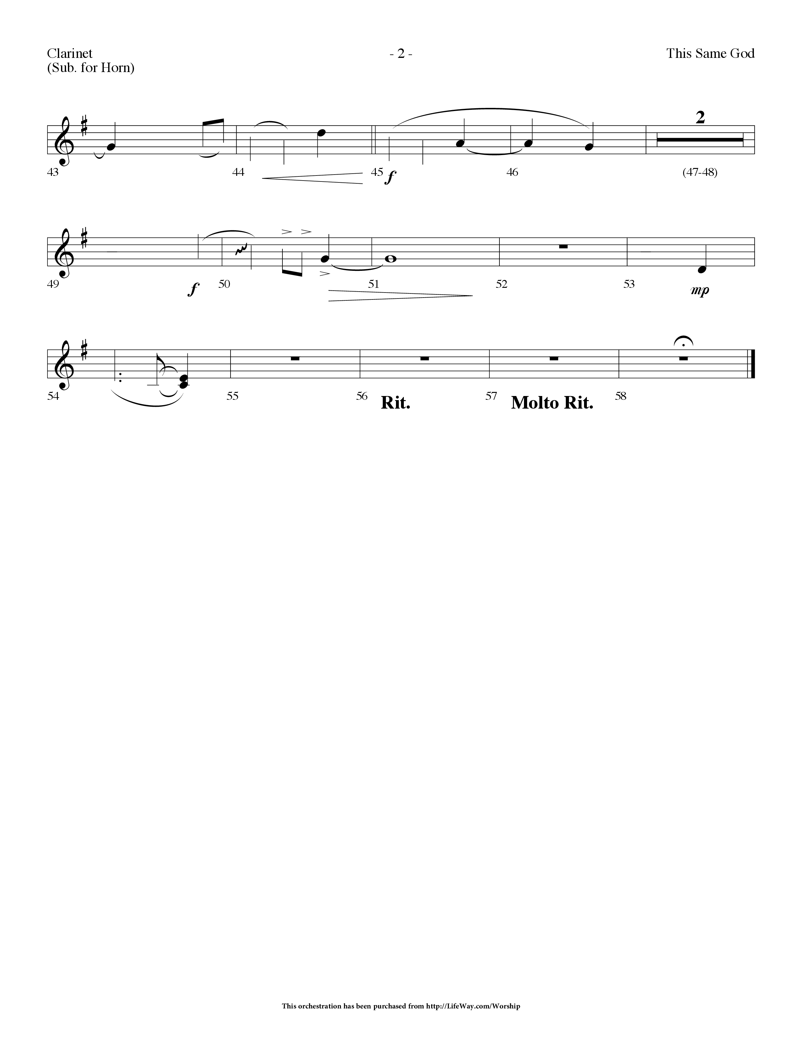 This Same God (Choral Anthem SATB) Clarinet (Lifeway Choral / Arr. Dennis Allen)