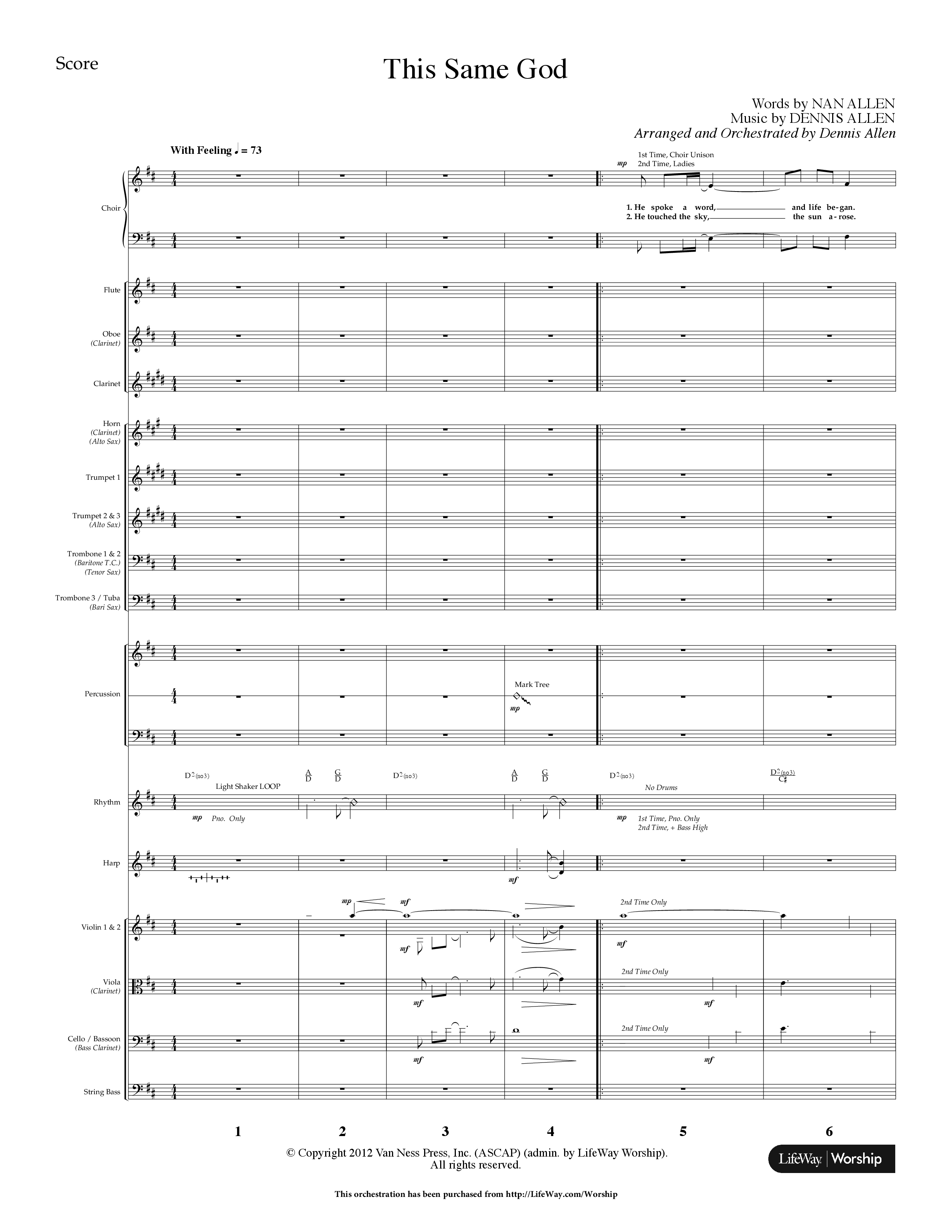 This Same God (Choral Anthem SATB) Orchestration (Lifeway Choral / Arr. Dennis Allen)