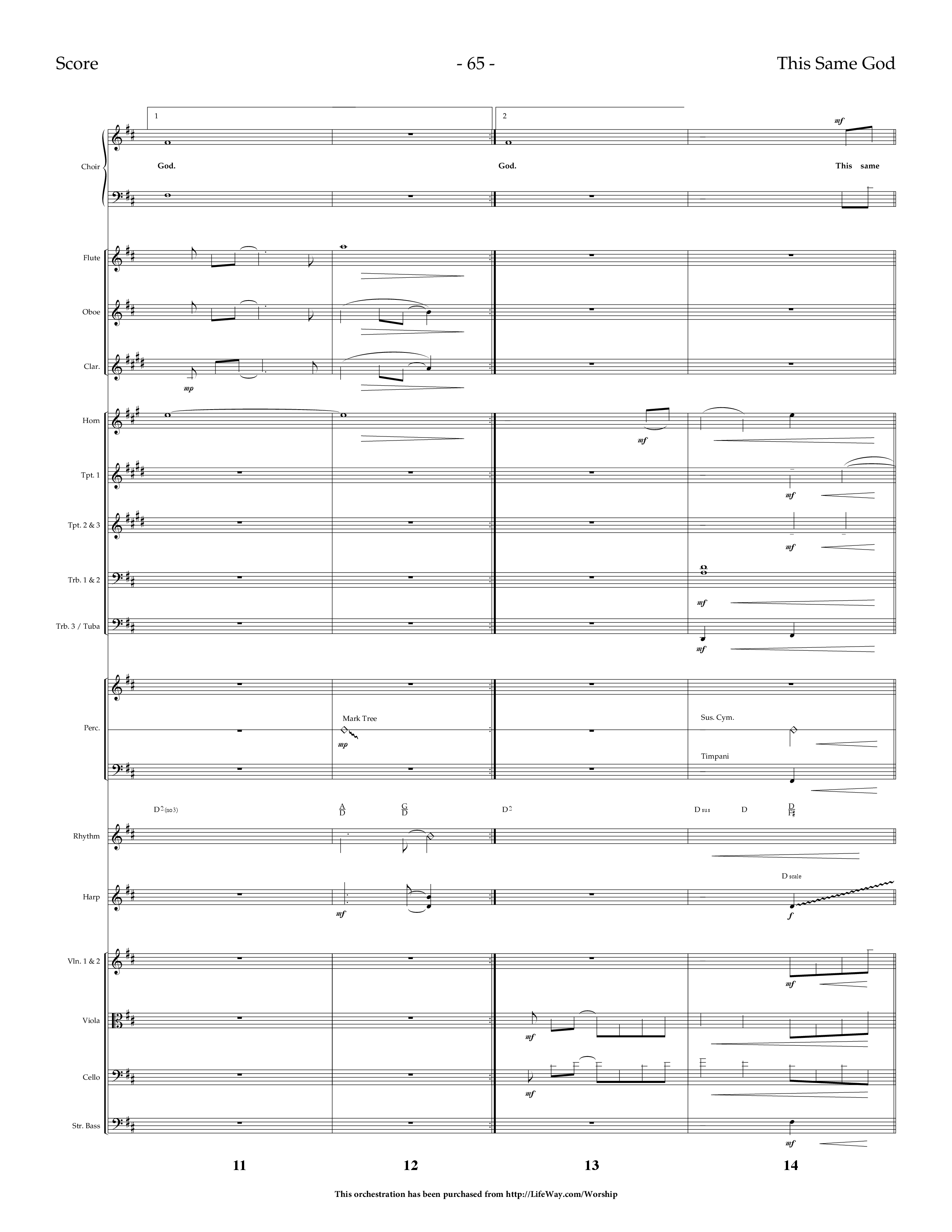 This Same God (Choral Anthem SATB) Orchestration (Lifeway Choral / Arr. Dennis Allen)