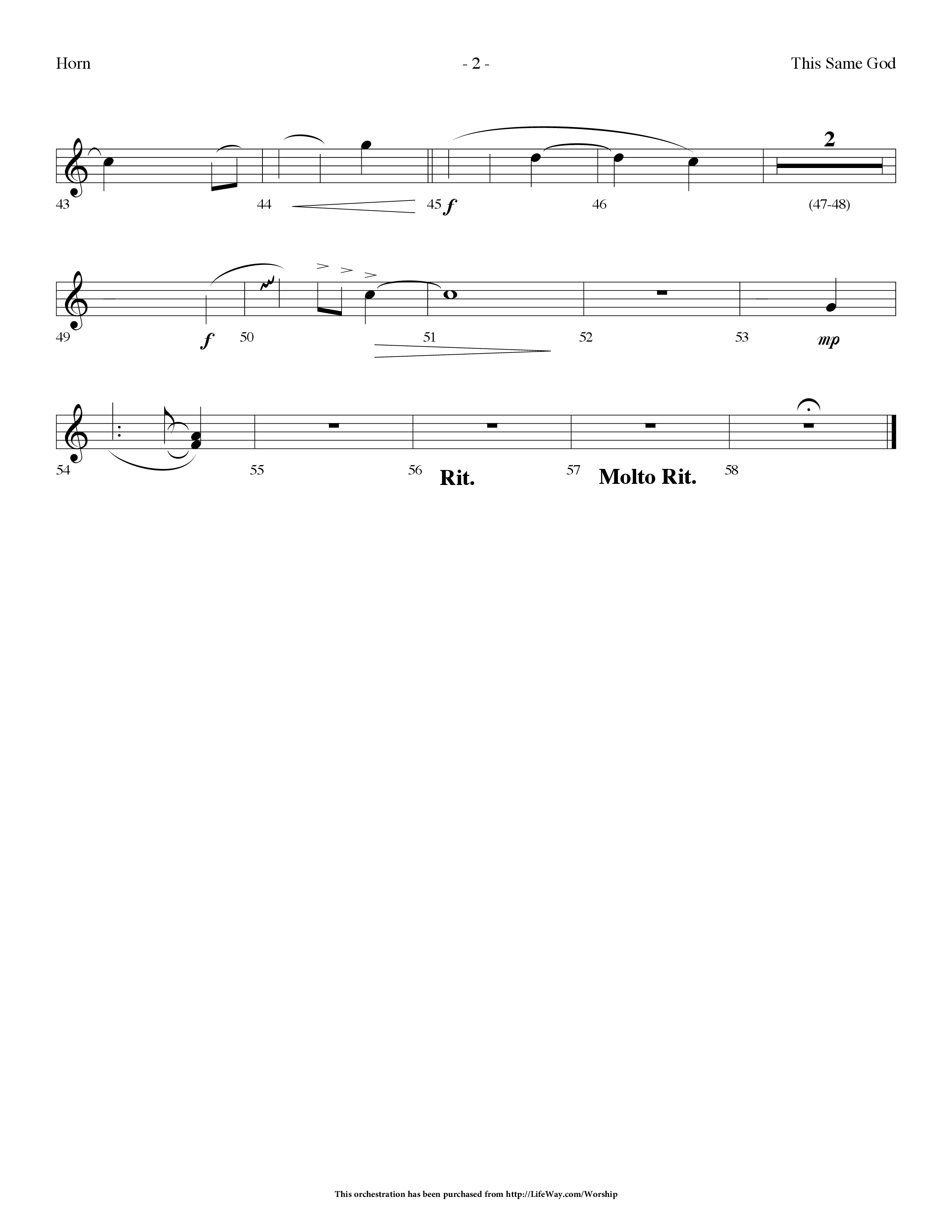 This Same God (Choral Anthem SATB) French Horn (Lifeway Choral / Arr. Dennis Allen)