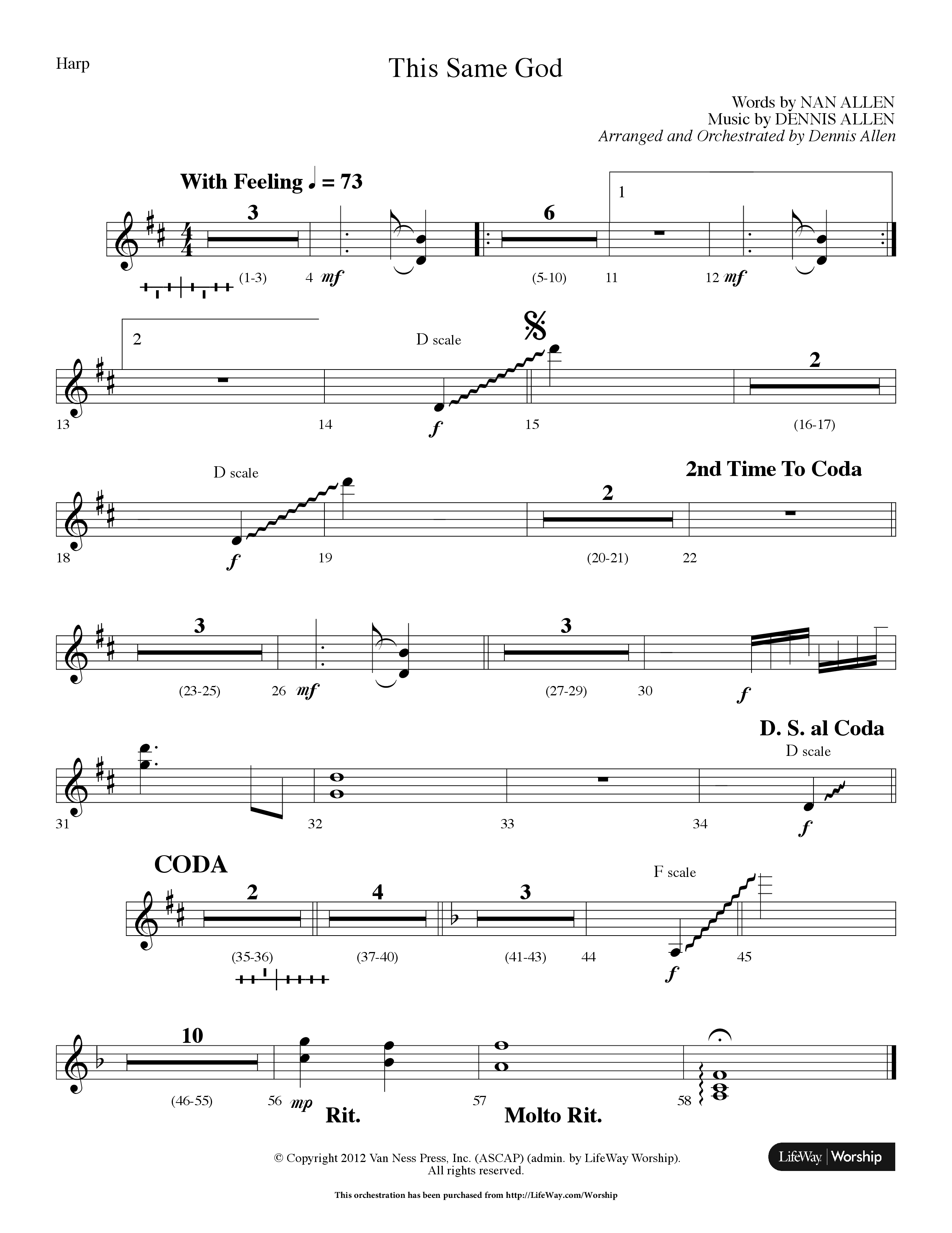 This Same God (Choral Anthem SATB) Harp (Lifeway Choral / Arr. Dennis Allen)