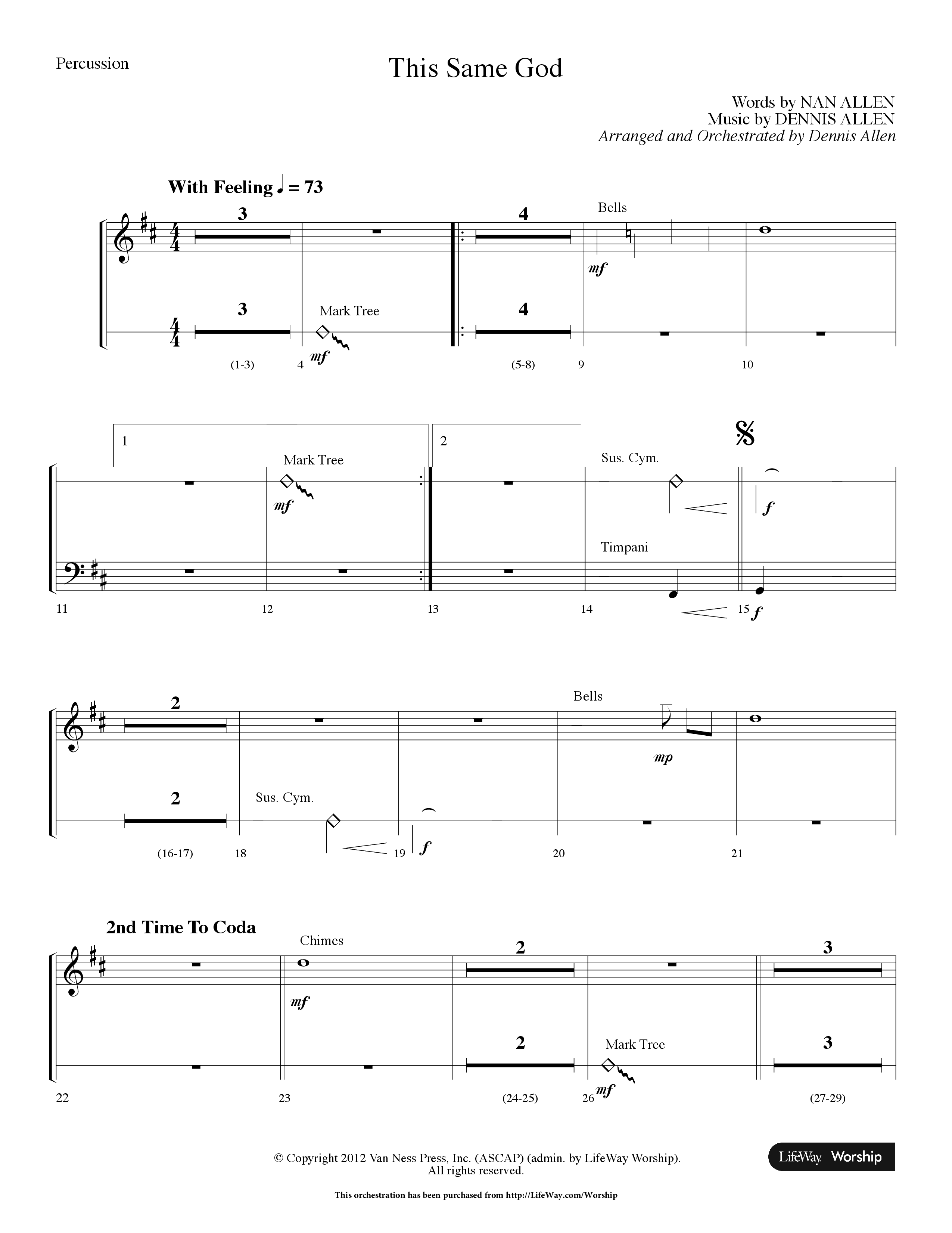 This Same God (Choral Anthem SATB) Percussion (Lifeway Choral / Arr. Dennis Allen)