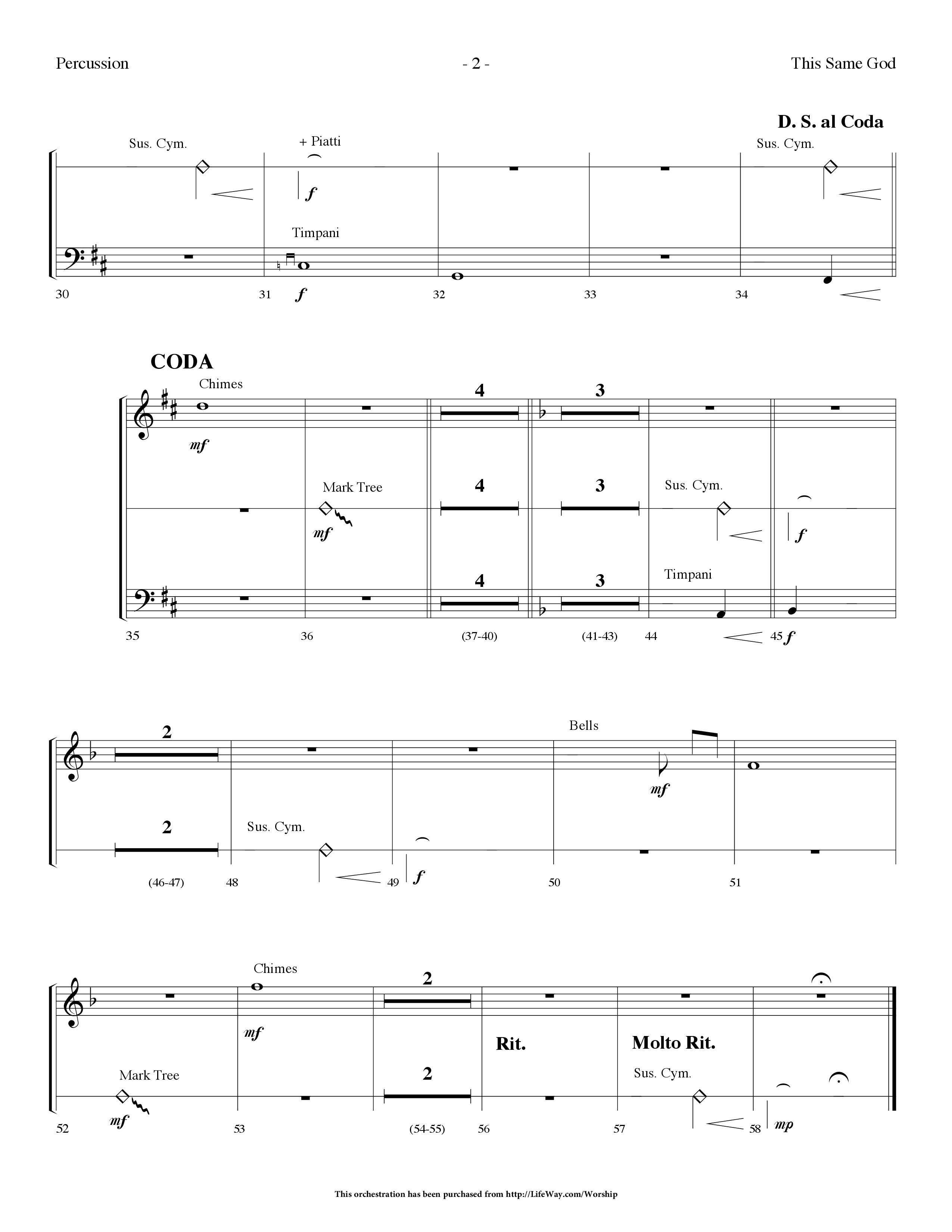 This Same God (Choral Anthem SATB) Percussion (Lifeway Choral / Arr. Dennis Allen)