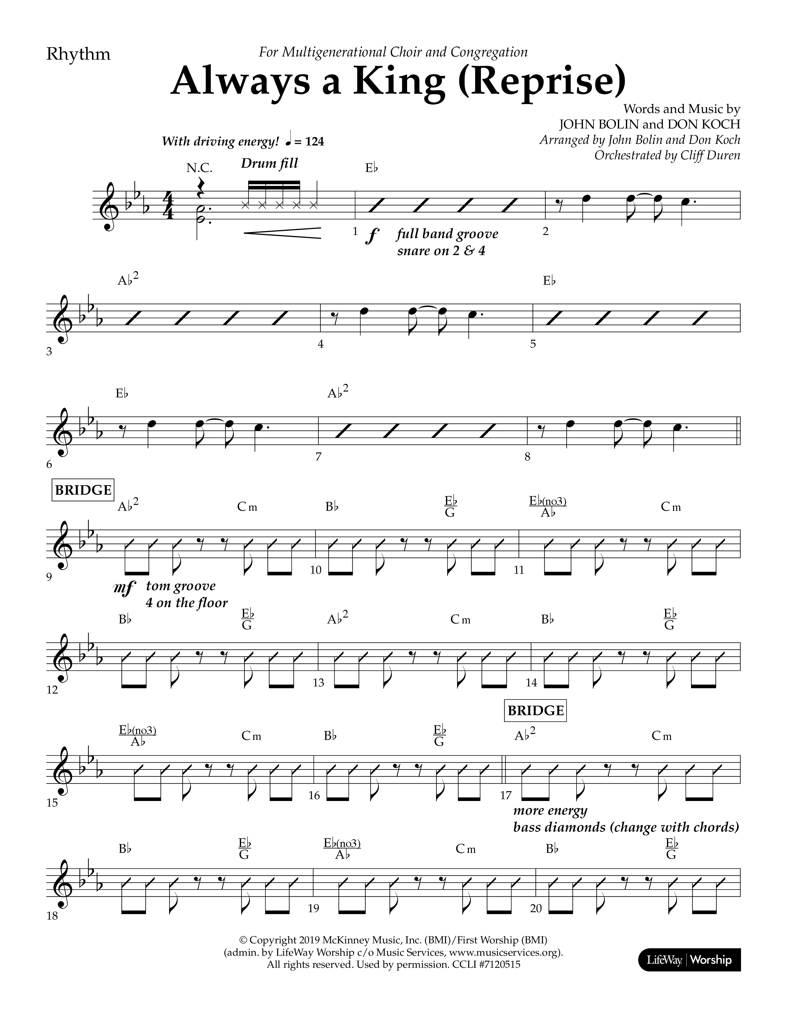 Always A King (7 Song Choral Collection) Song 8 (Lead & Chords) (Lifeway Choral / Arr. John Bolin / Arr. Don Koch / Orch. Cliff Duren)