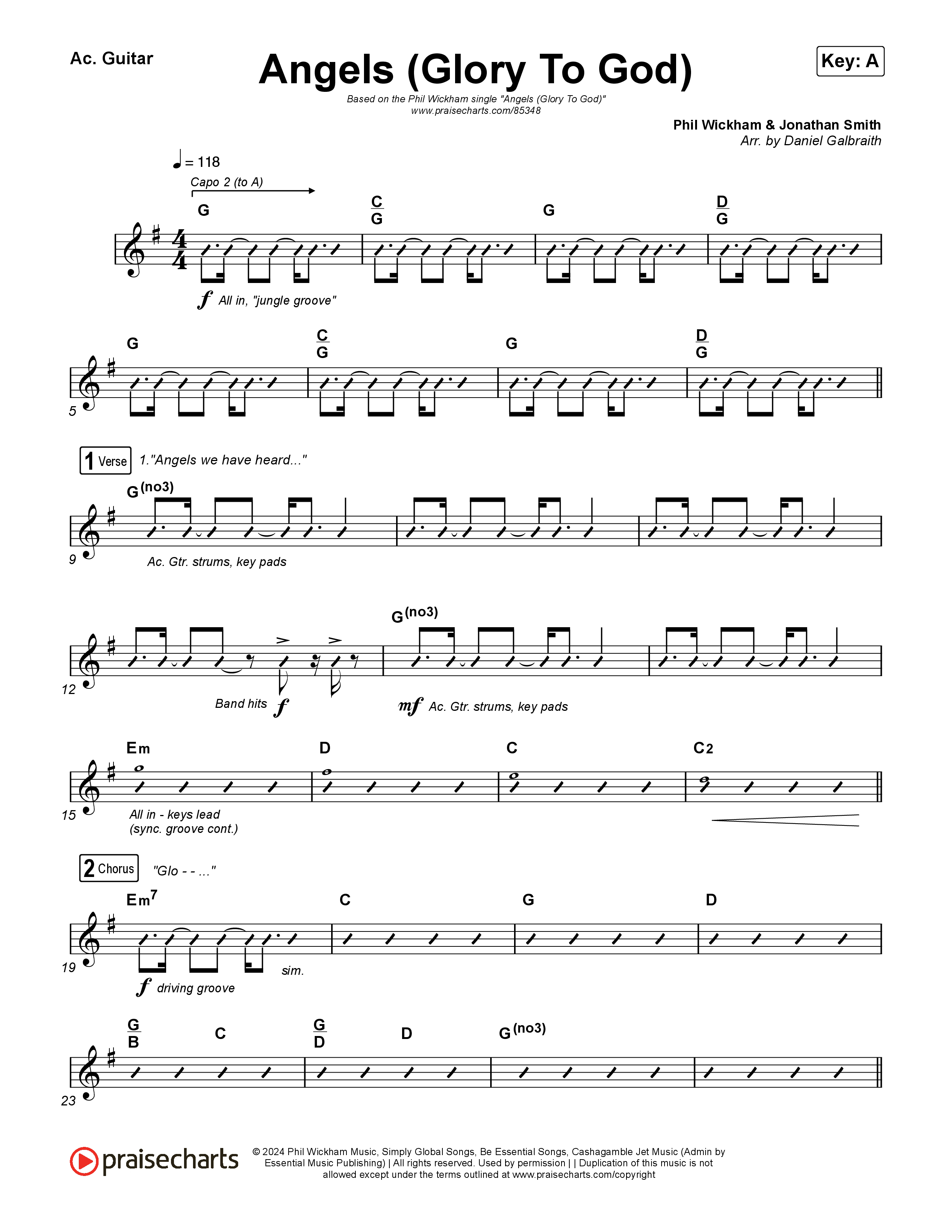 Angels (Glory To God) Acoustic Guitar (Phil Wickham)