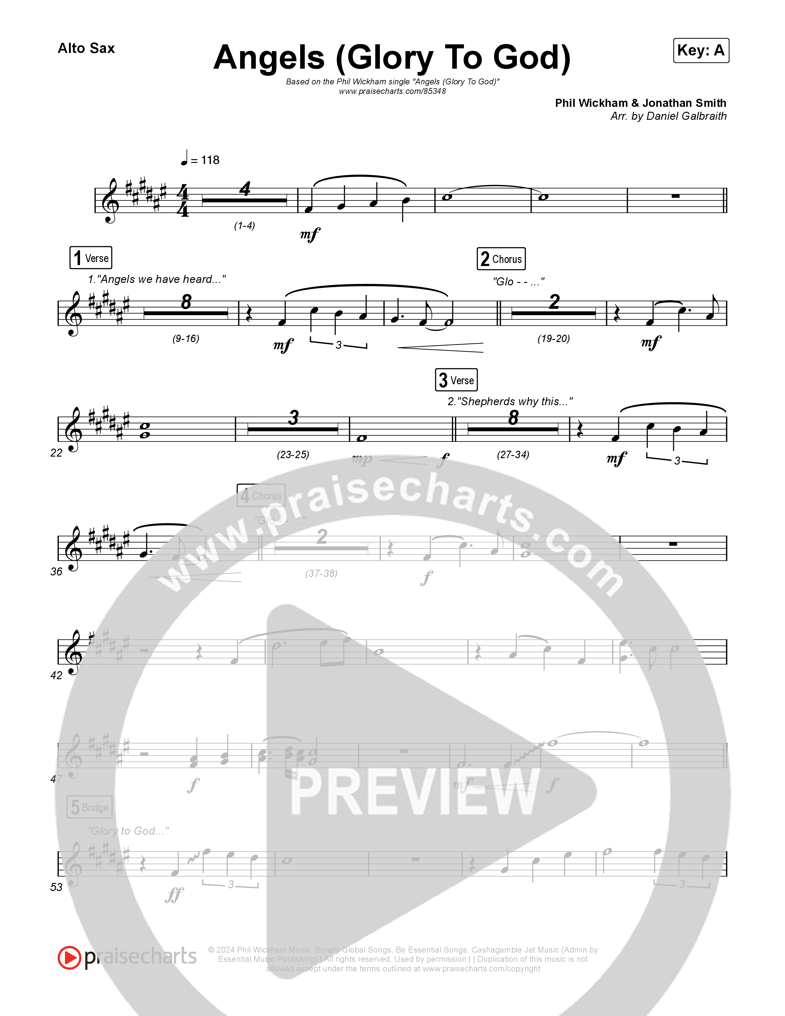 Angels (Glory To God) Alto Sax (Phil Wickham)