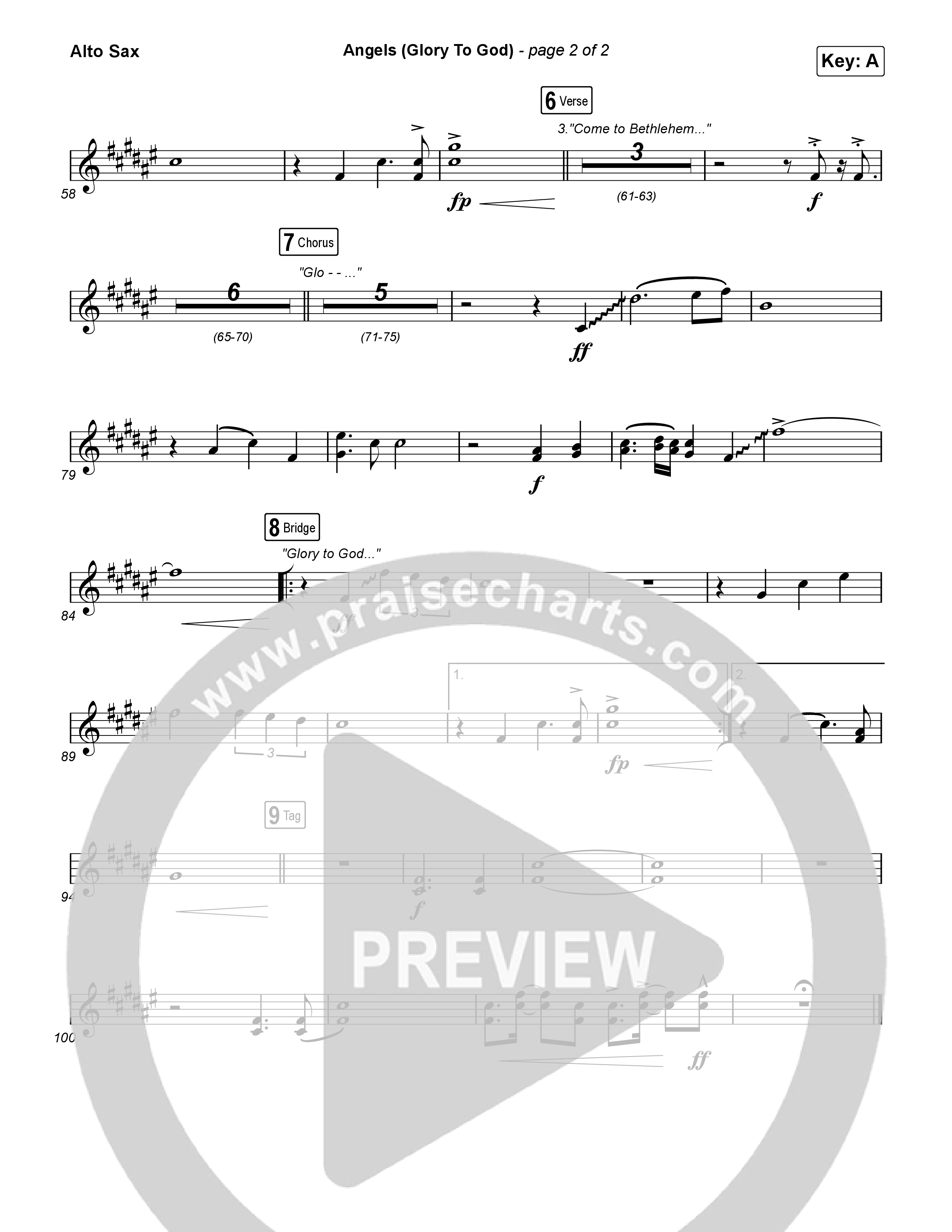 Angels (Glory To God) Alto Sax (Phil Wickham)