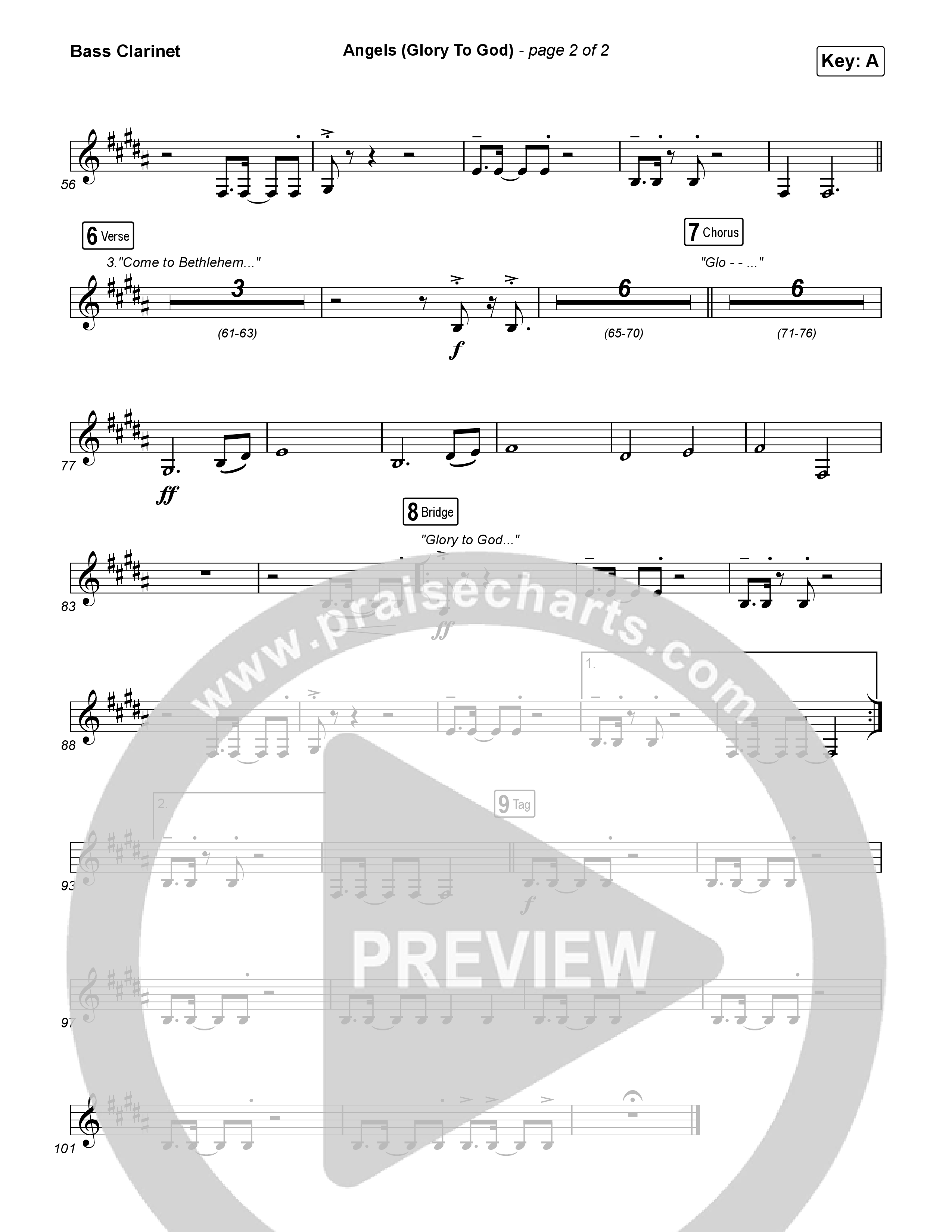 Angels (Glory To God) Bass Clarinet (Phil Wickham)