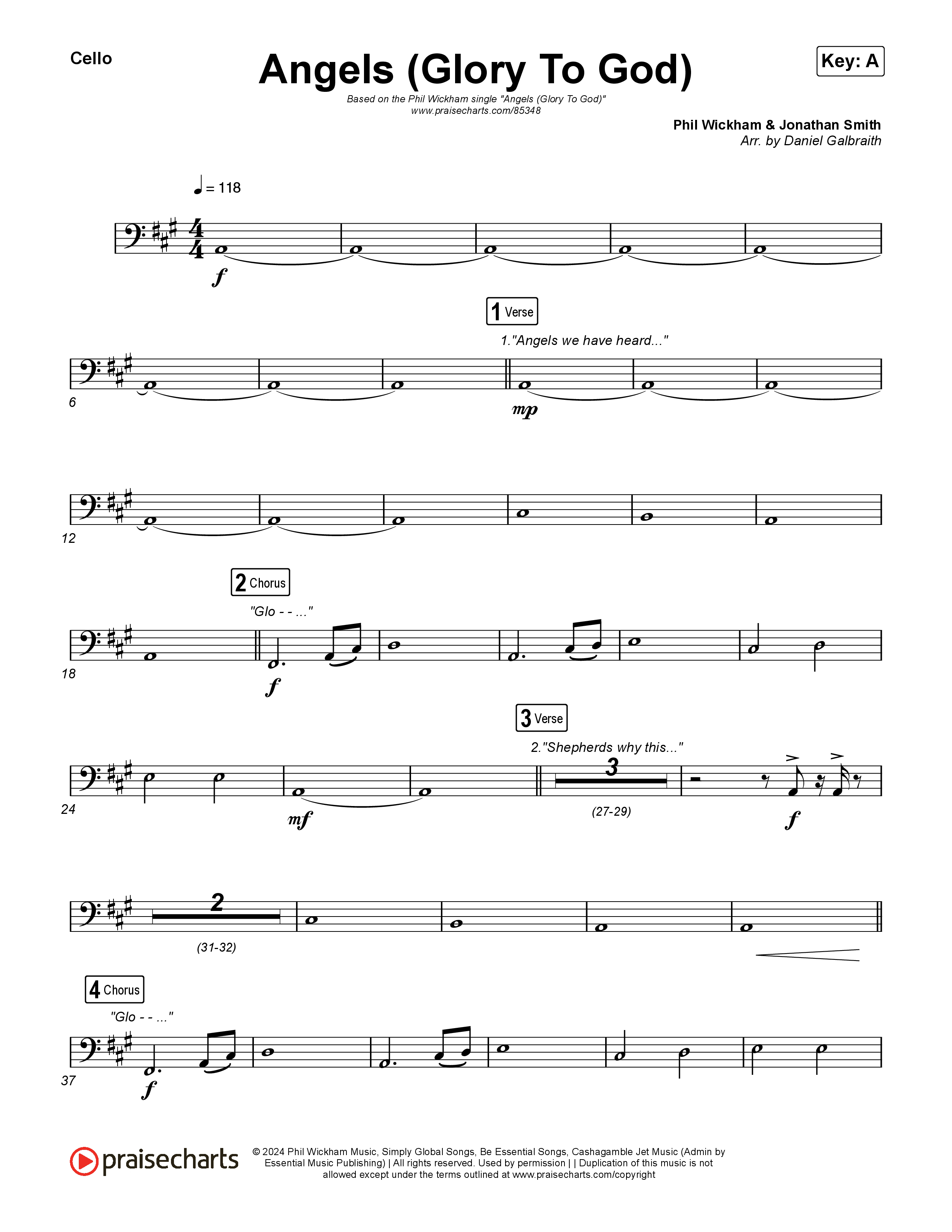 Angels (Glory To God) Cello (Phil Wickham)
