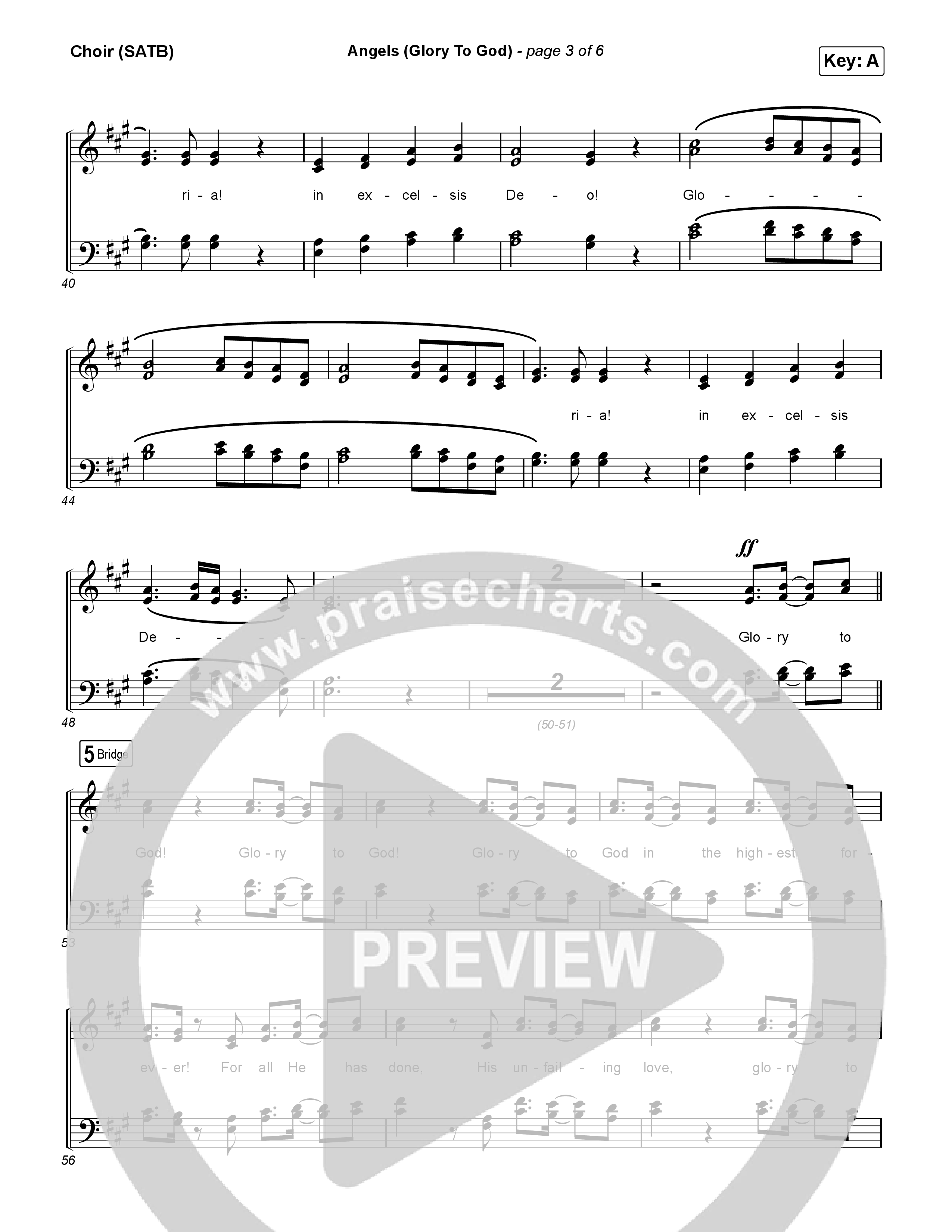 Angels (Glory To God) Choir Sheet (SATB) (Phil Wickham)