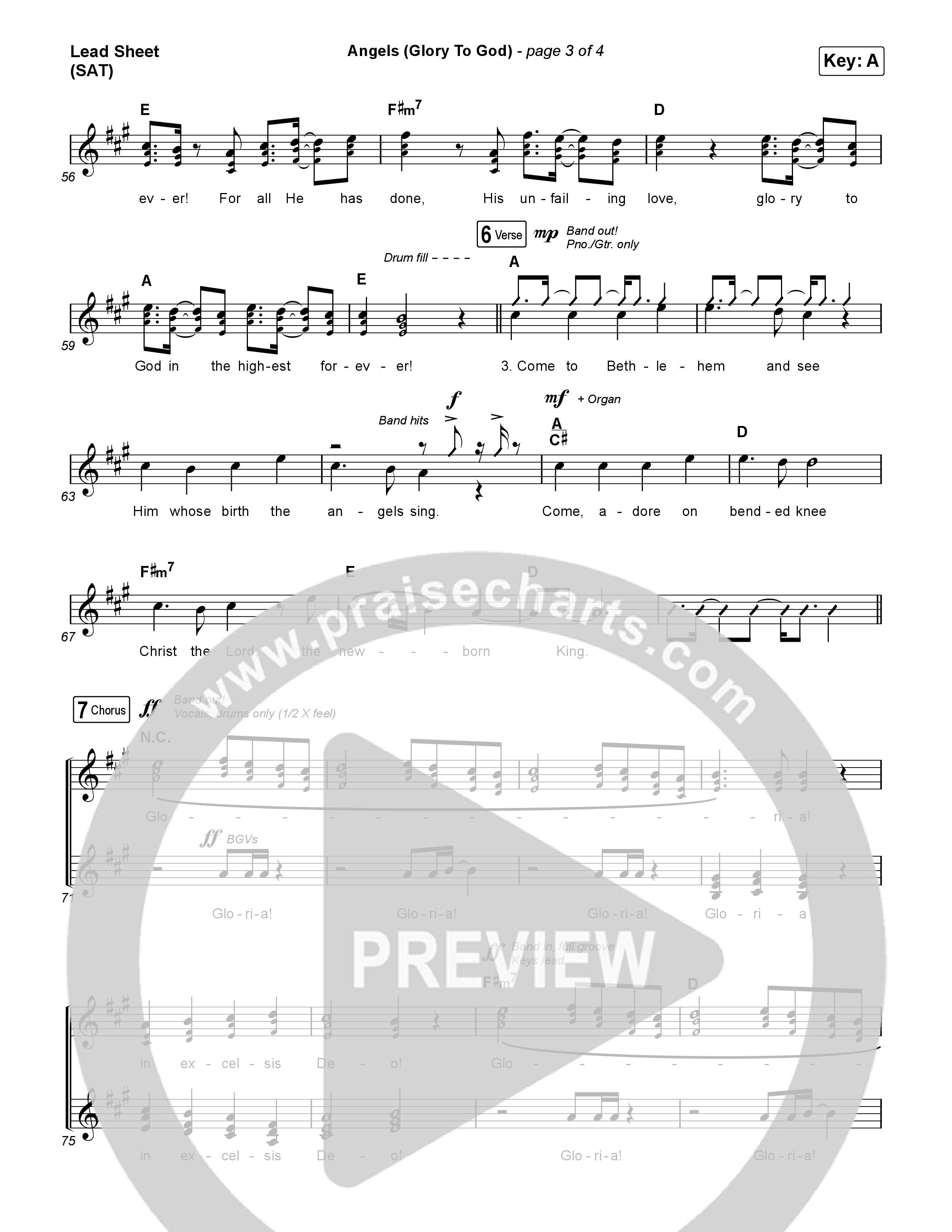 Angels (Glory To God) Lead Sheet (SAT) (Phil Wickham)