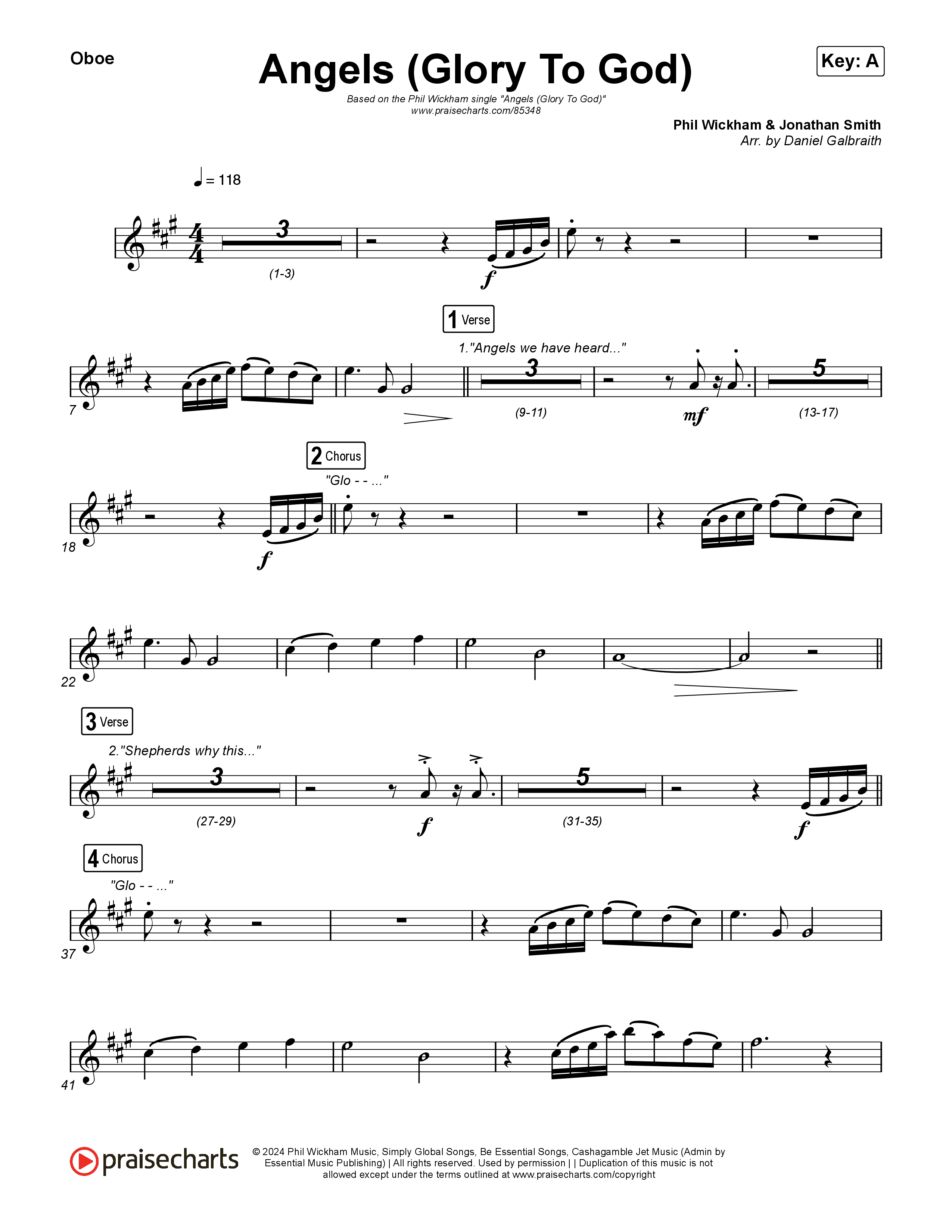 Angels (Glory To God) Oboe (Phil Wickham)