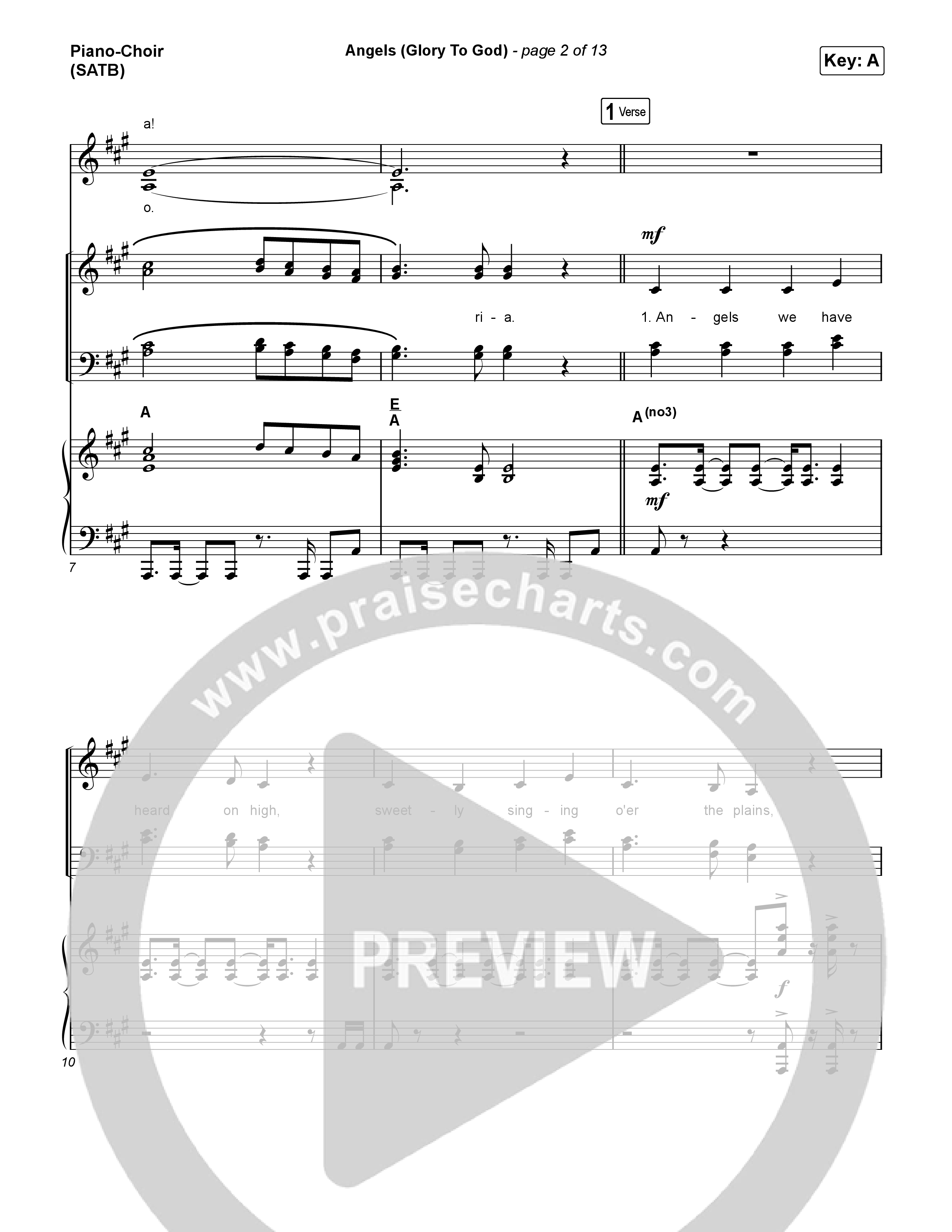 Angels (Glory To God) Piano/Vocal (SATB) (Phil Wickham)