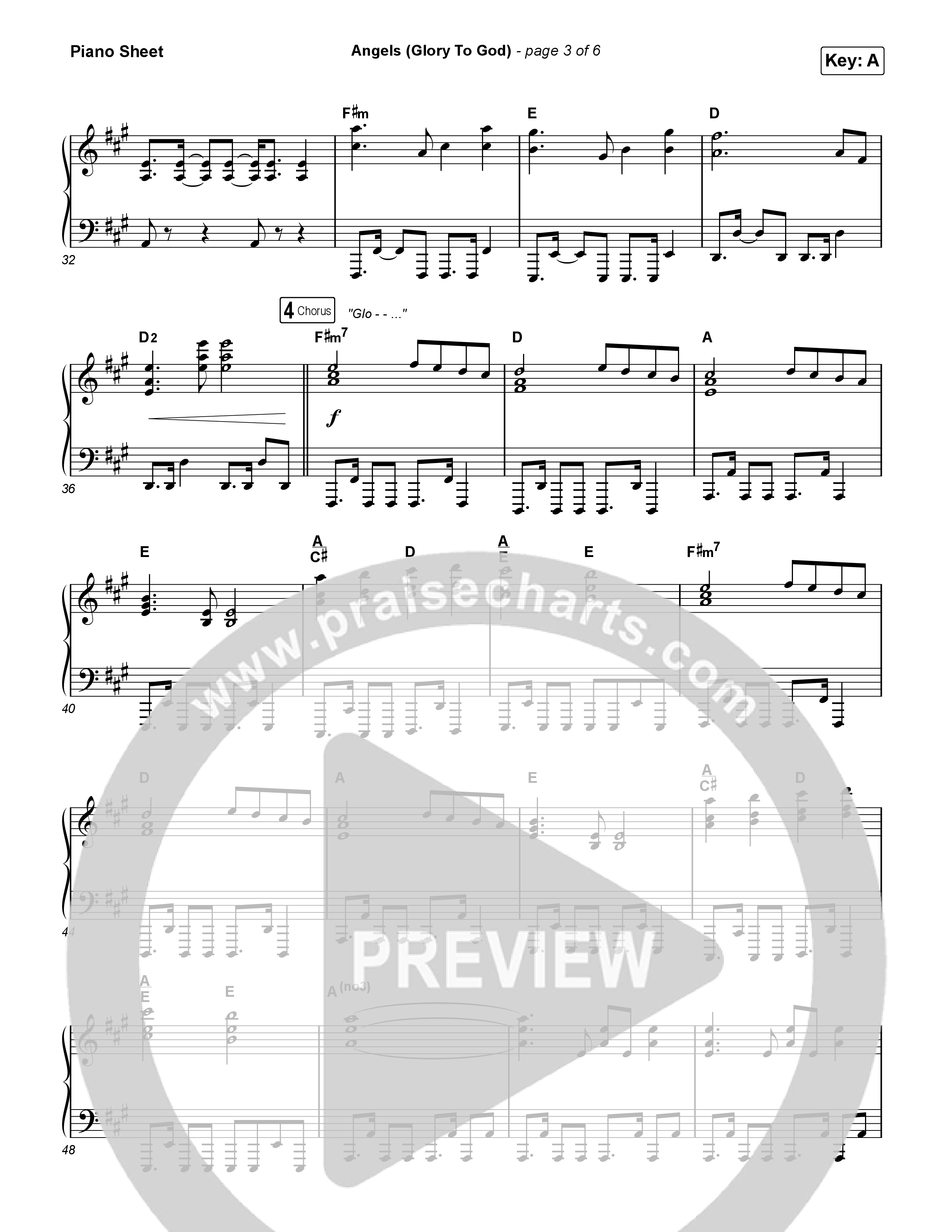 Angels (Glory To God) Piano Sheet (Phil Wickham)