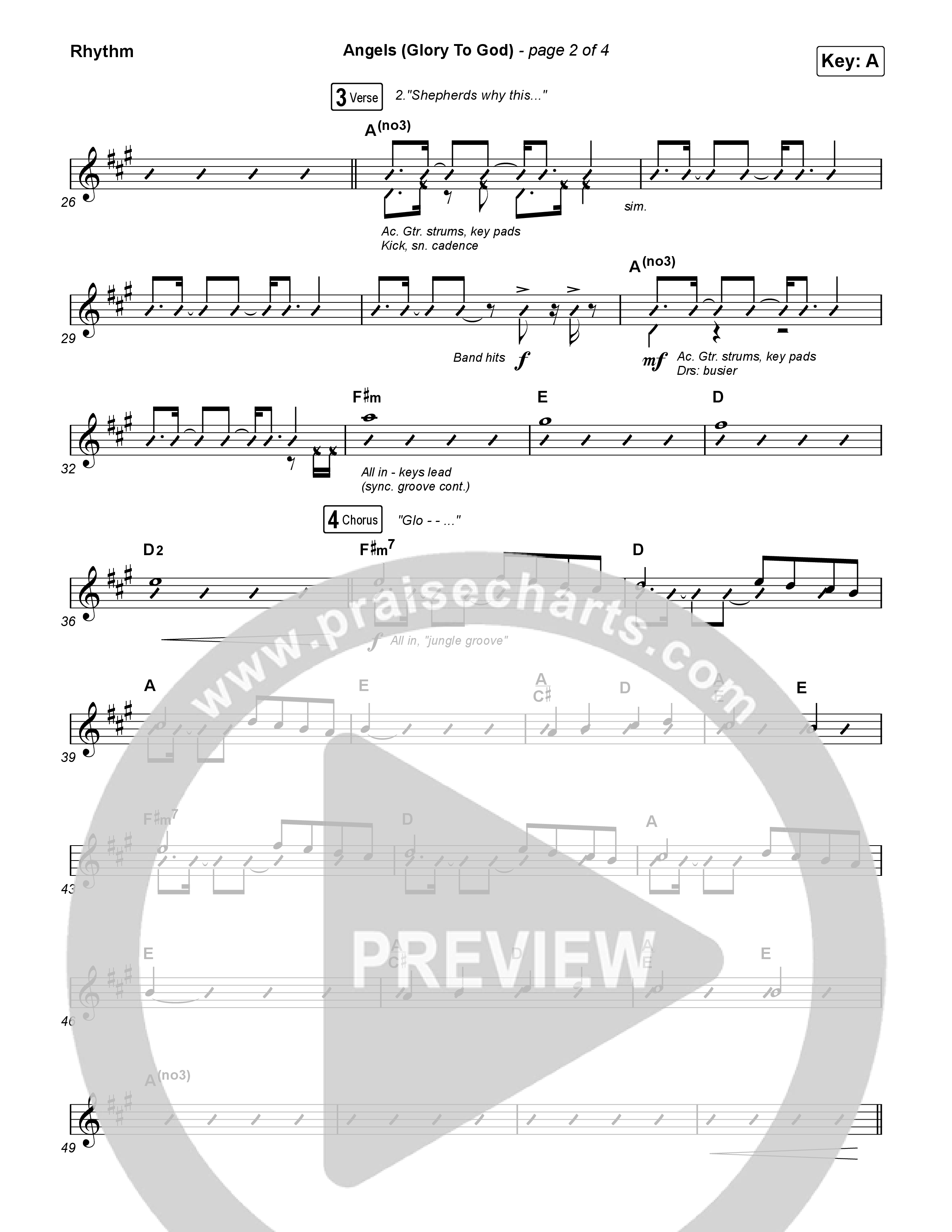 Angels (Glory To God) Rhythm Chart (Phil Wickham)