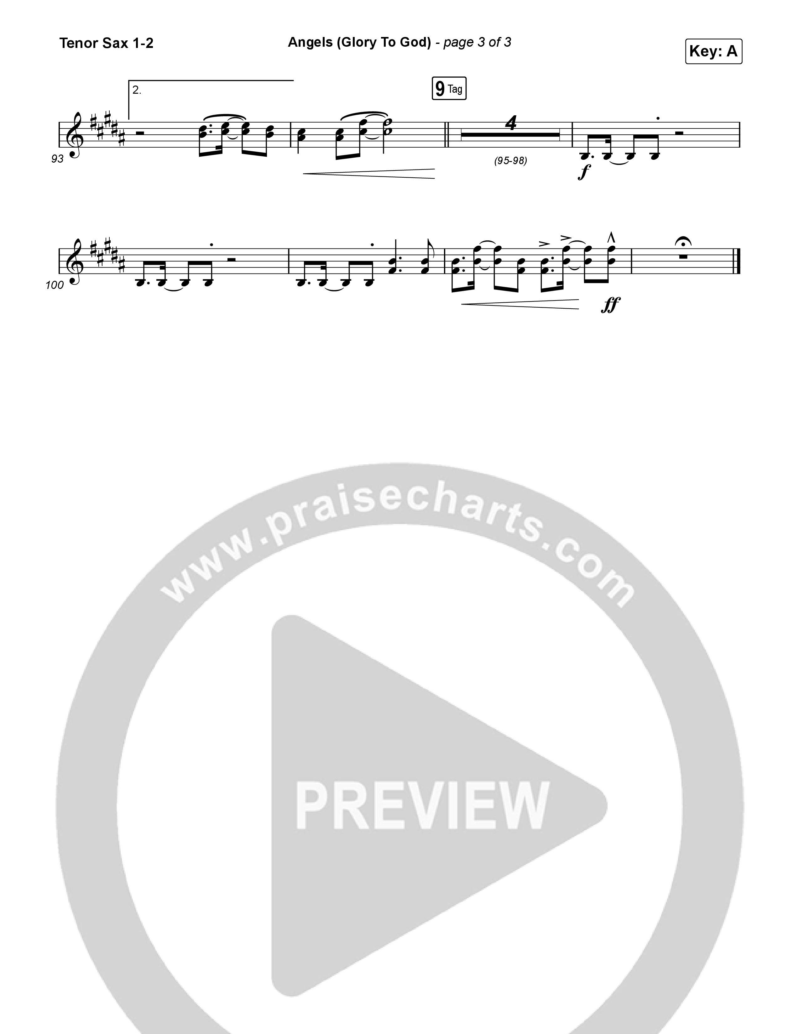 Angels (Glory To God) Tenor Sax 1,2 (Phil Wickham)