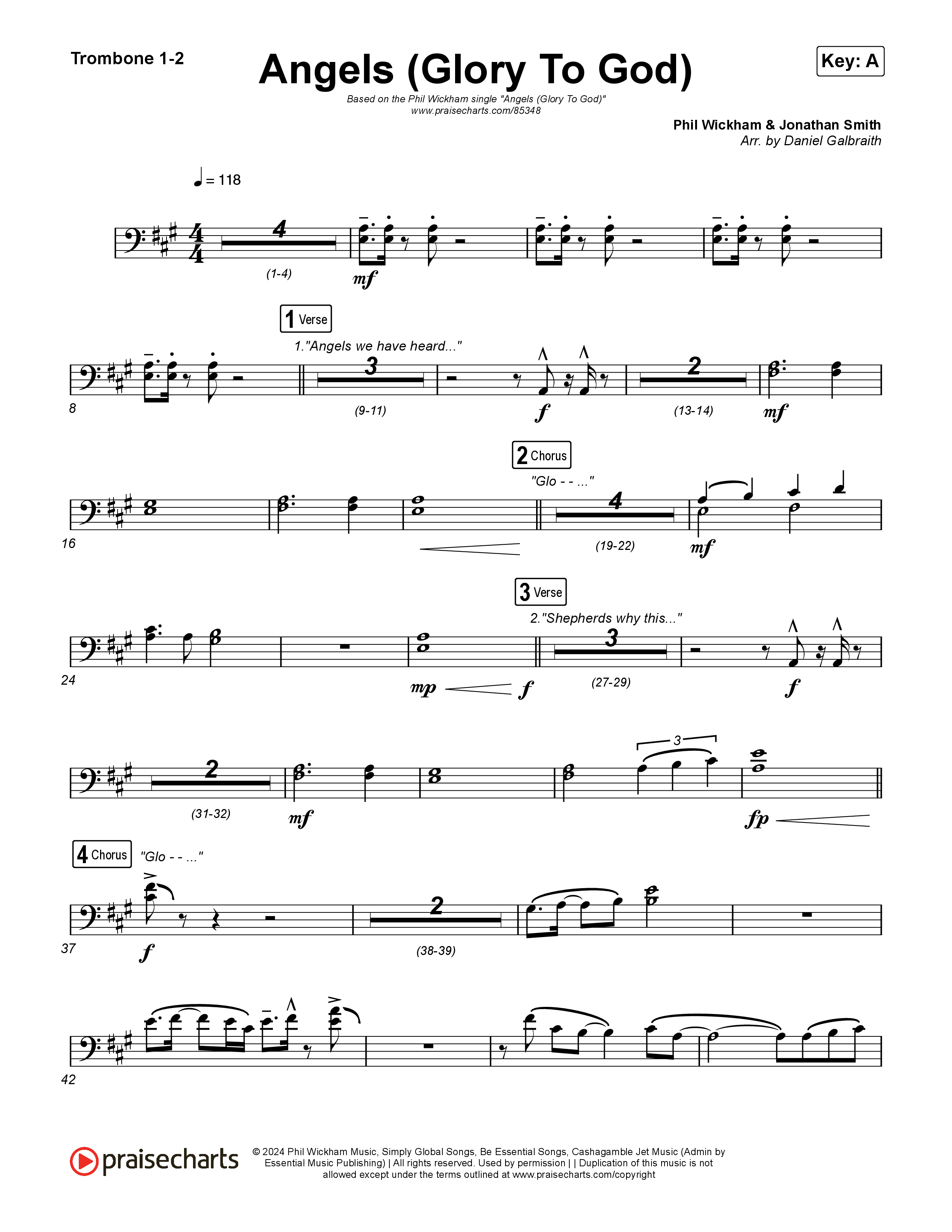 Angels (Glory To God) Trombone 1/2 (Phil Wickham)