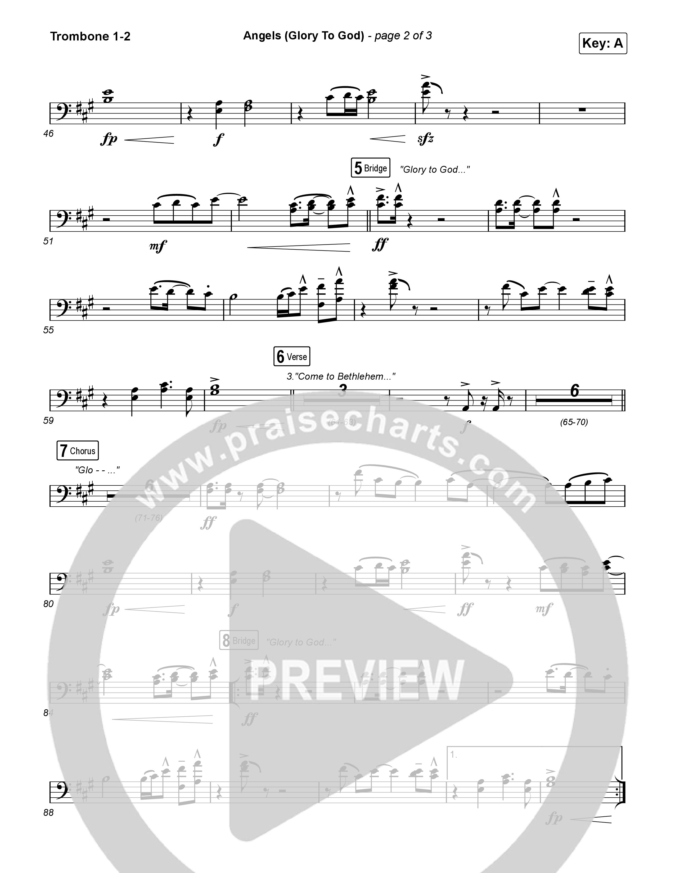 Angels (Glory To God) Trombone 1/2 (Phil Wickham)