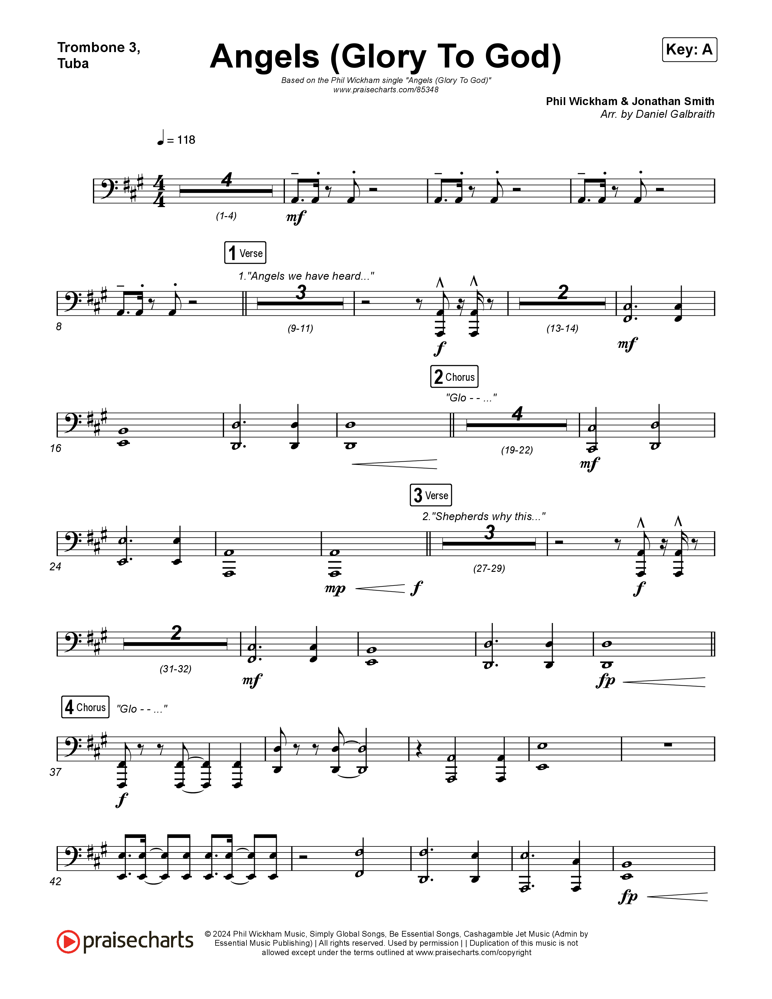 Angels (Glory To God) Trombone 3/Tuba (Phil Wickham)